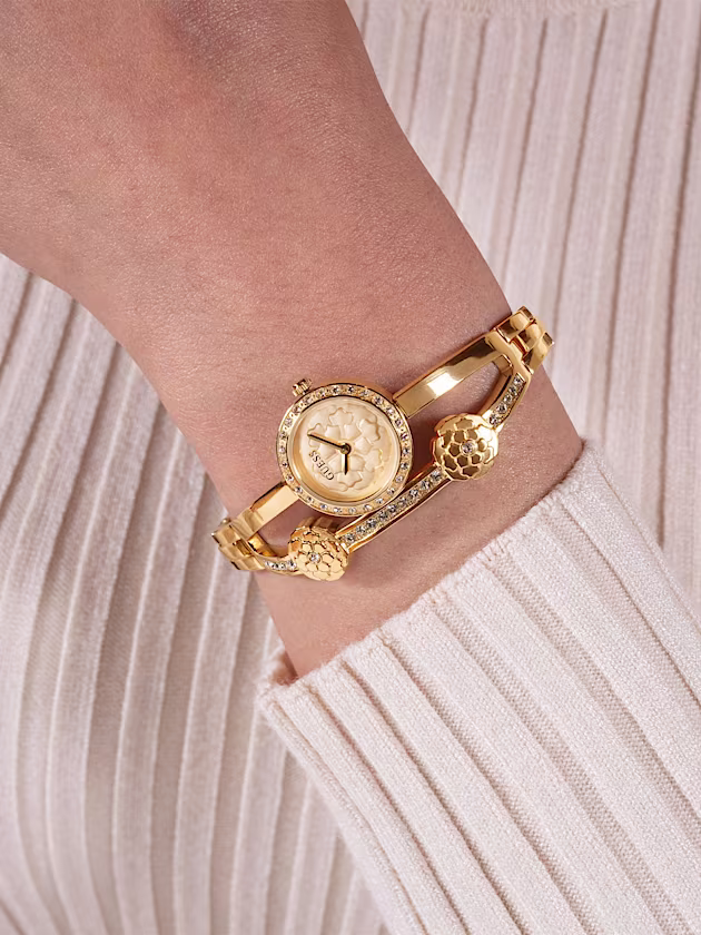 Analogue watch with floral detail - GUESS
