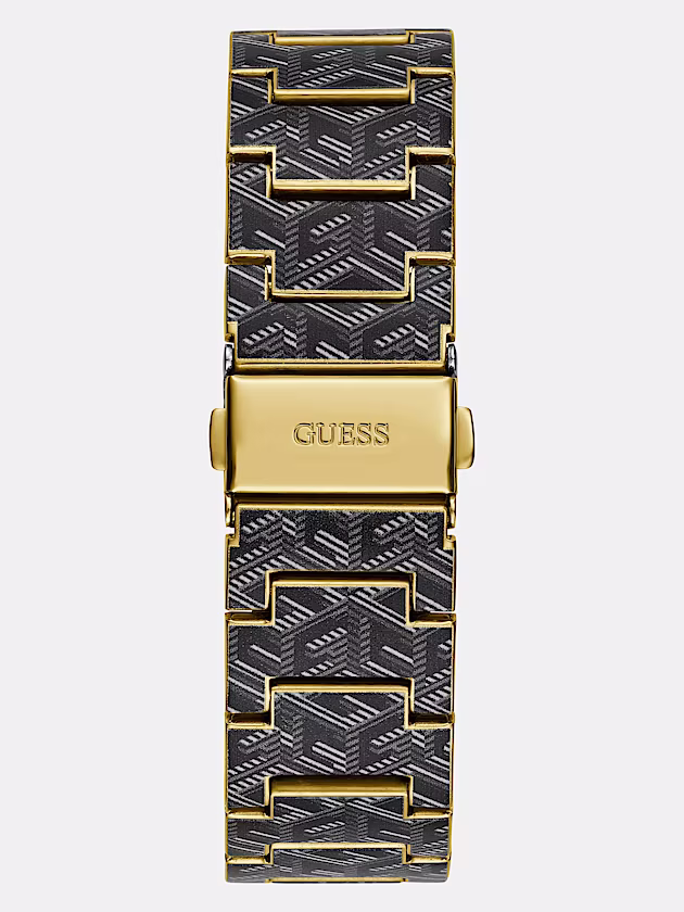 Analogue watch with all-over G Cube logo print - GUESS