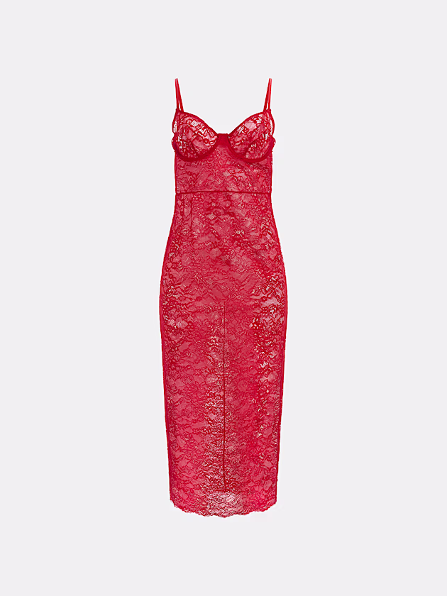 Vanessa stretch-lace midi dress - GUESS