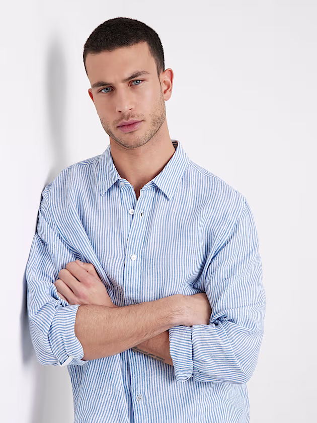 Striped linen shirt - GUESS