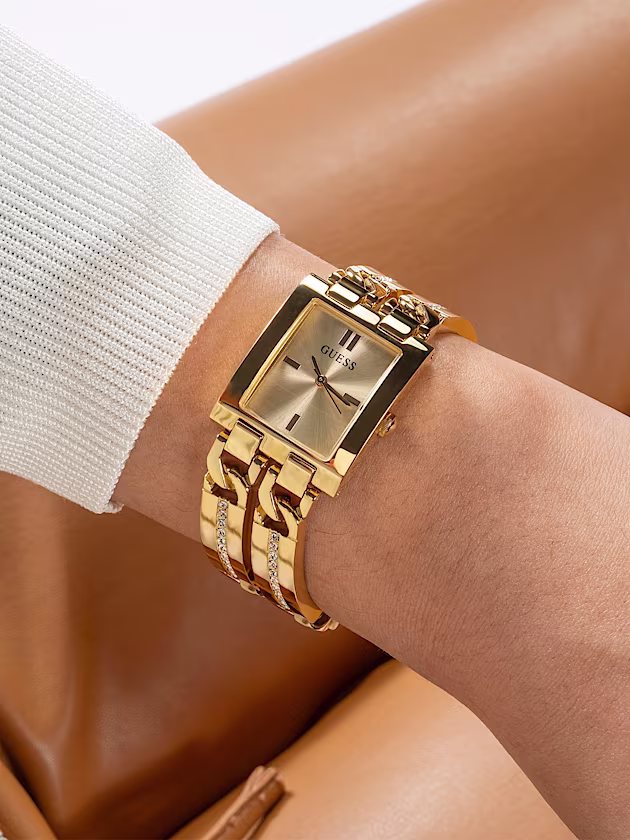 Analogue watch with crystal appliqué detailing - GUESS