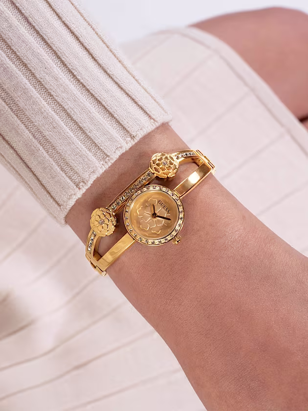 Analogue watch with floral detail - GUESS