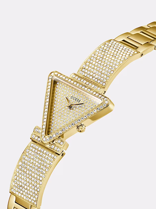 Analogue watch with crystal appliqué - GUESS