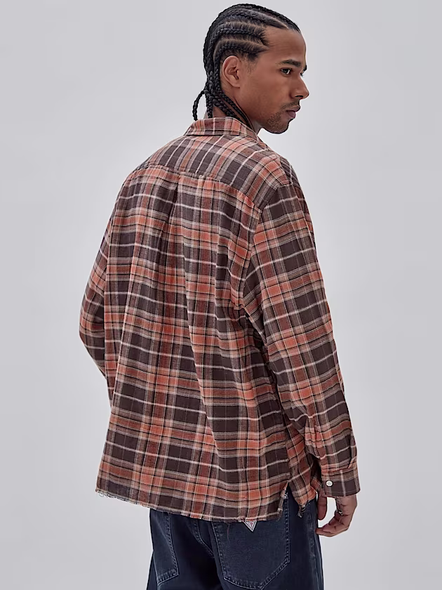 Flannel ghingham check shirt - GUESS