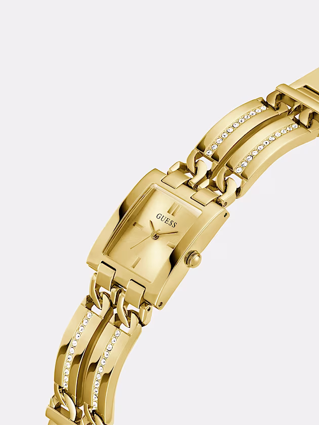 Analogue watch with crystal appliqué detailing - GUESS