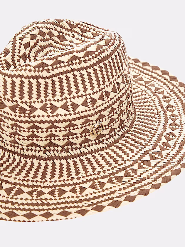 Geometric-design straw hat - GUESS