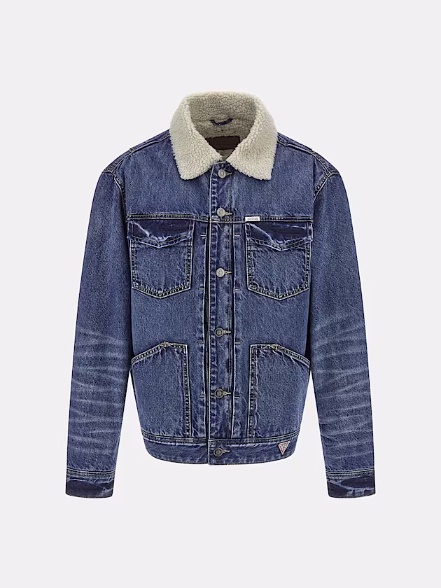 Sherpa collar denim jacket - GUESS