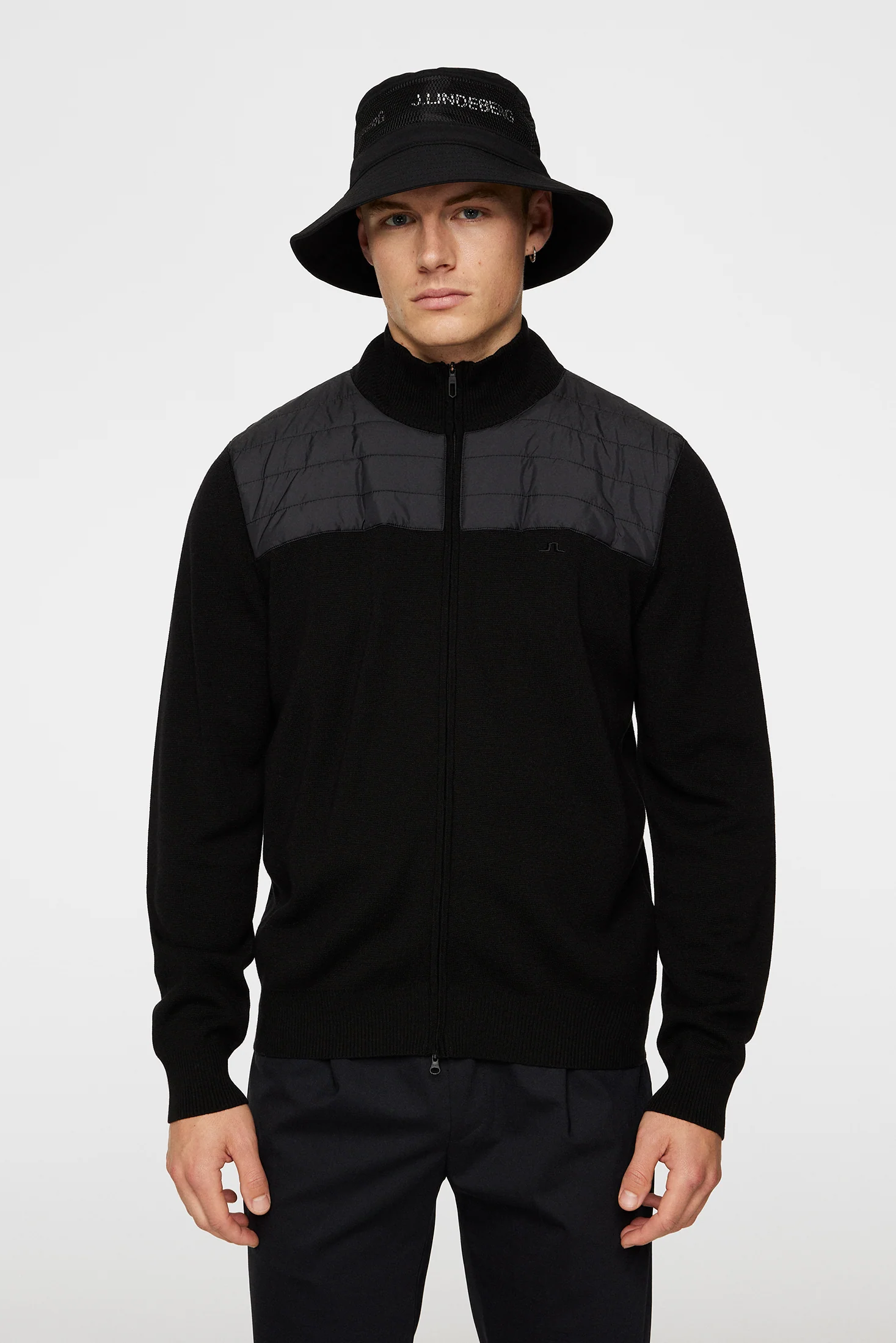 Bridge Knitted Hybrid Sweater Black