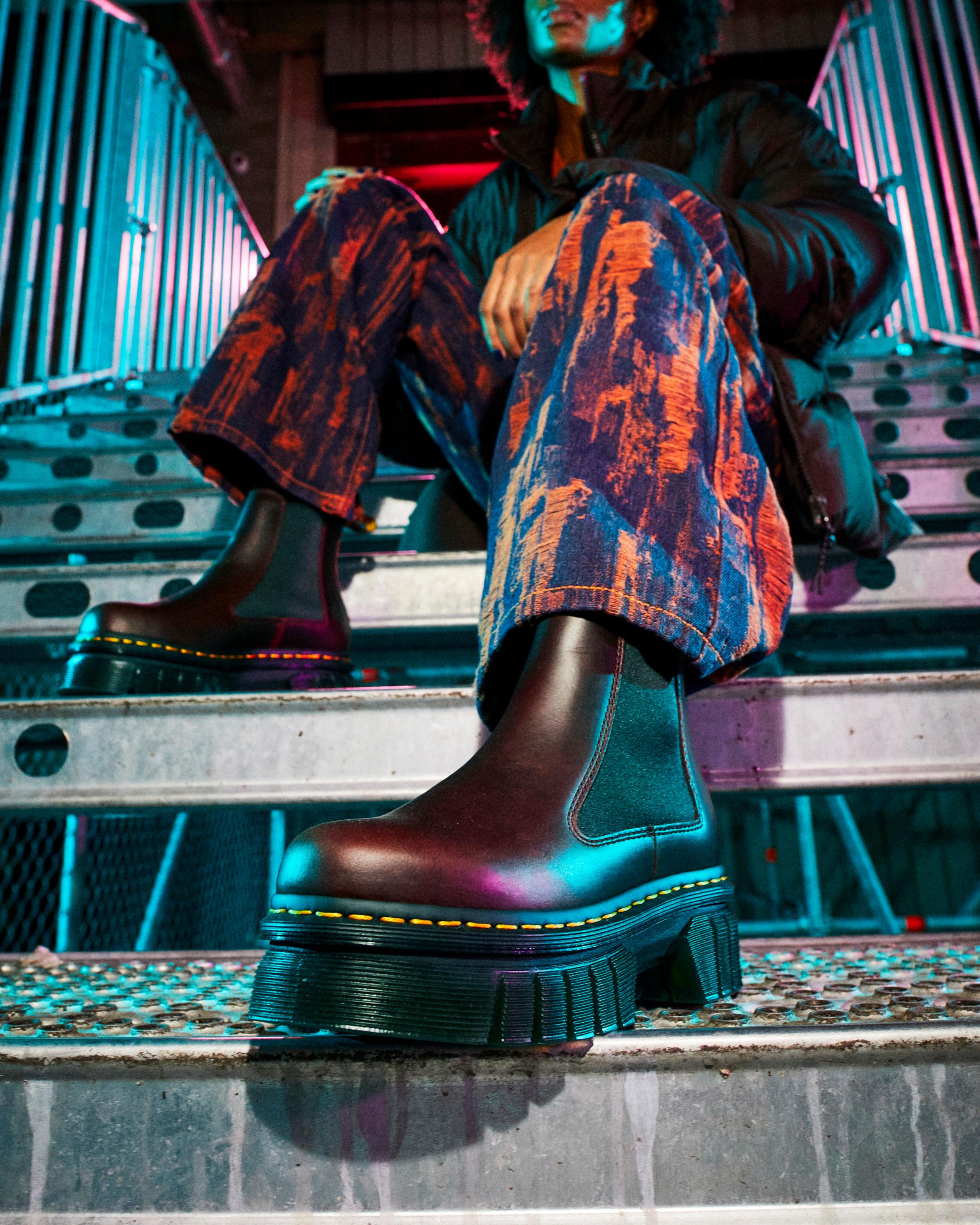 Audrick Brando Leather Platform Chelsea Boots