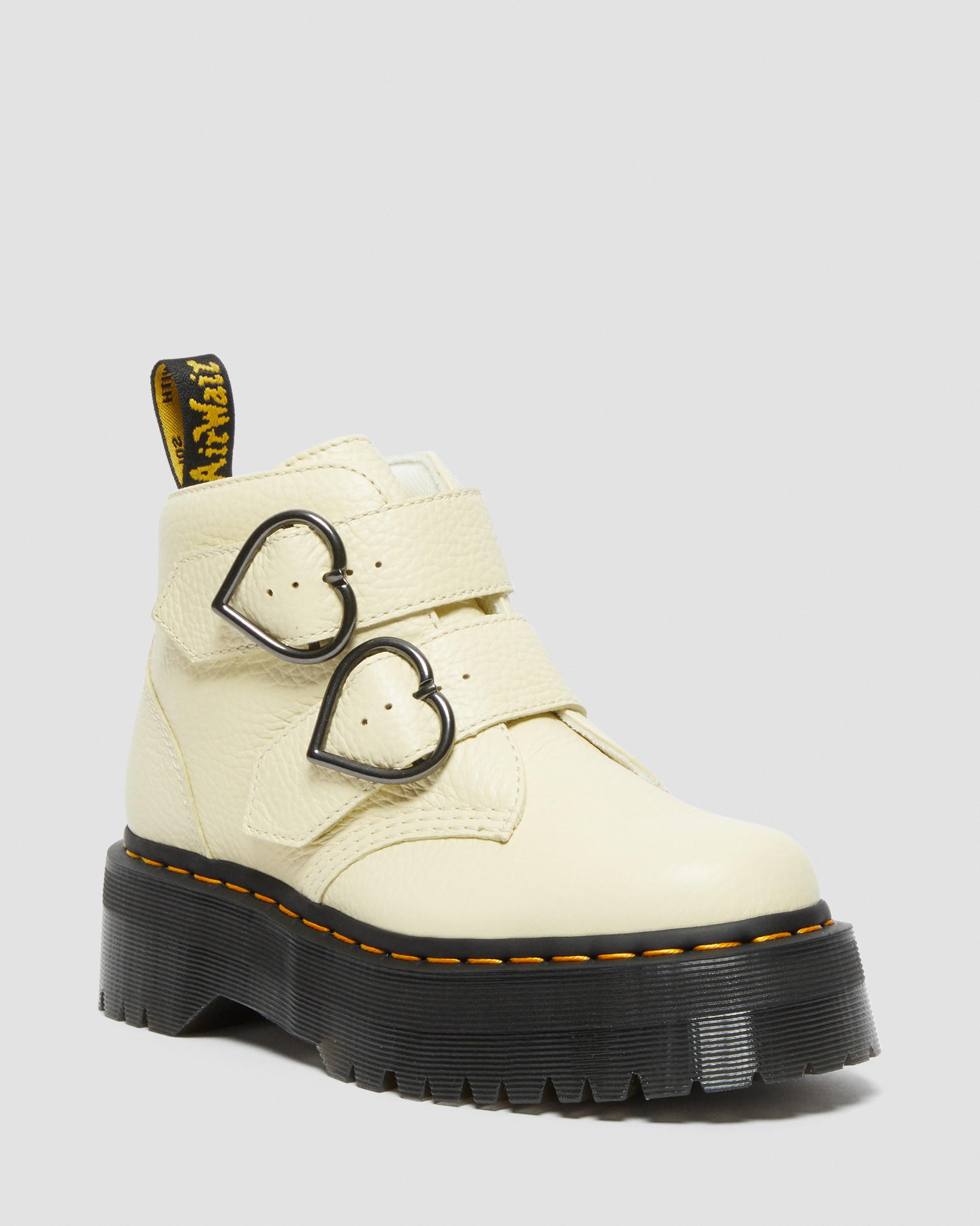 Devon Heart Leather Platform Boots