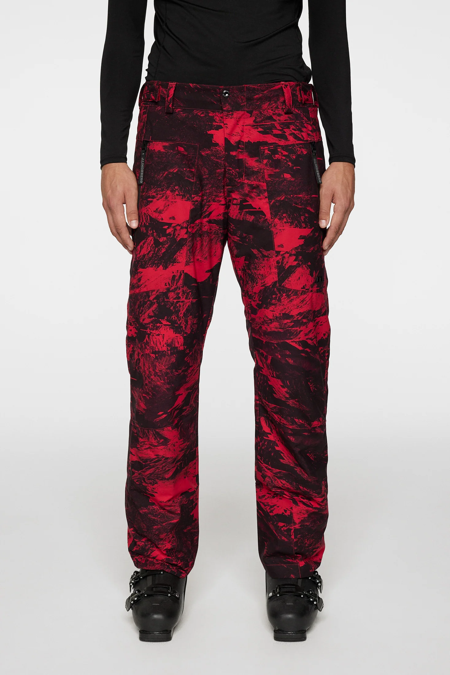 Clarke Pant Printed Mountain Glitch Red