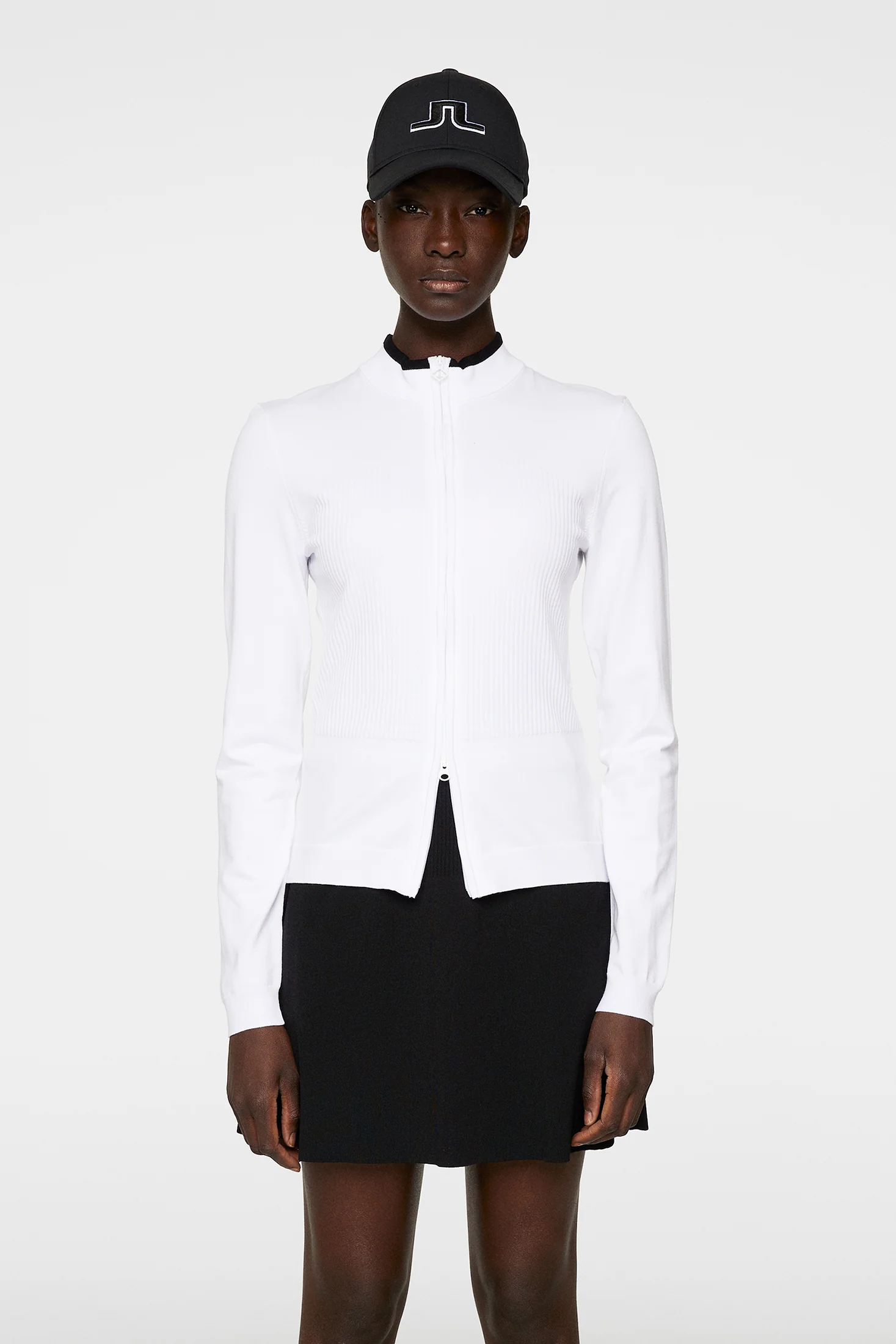 Anna Knitted Zip Sweater White
