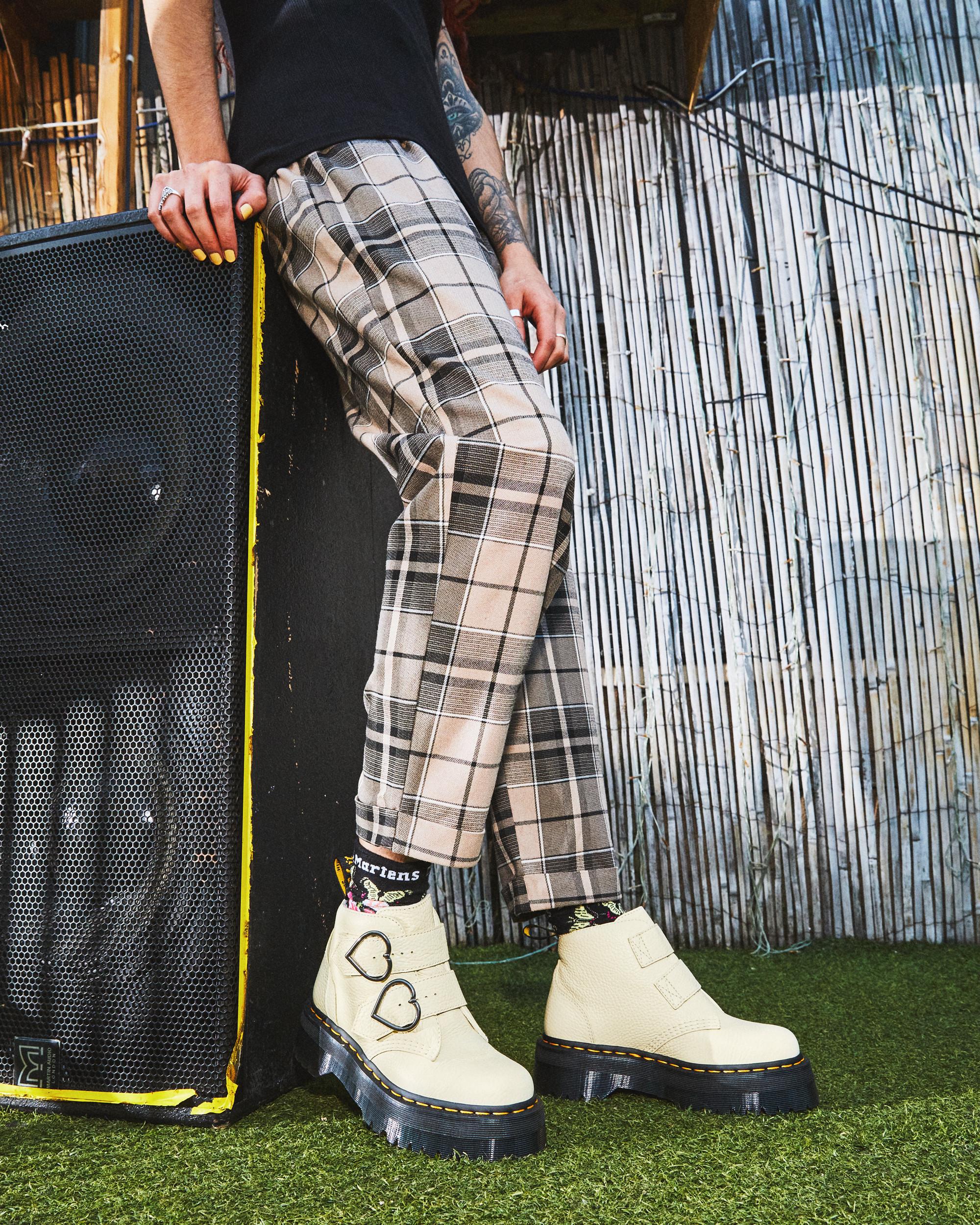 Devon Heart Leather Platform Boots