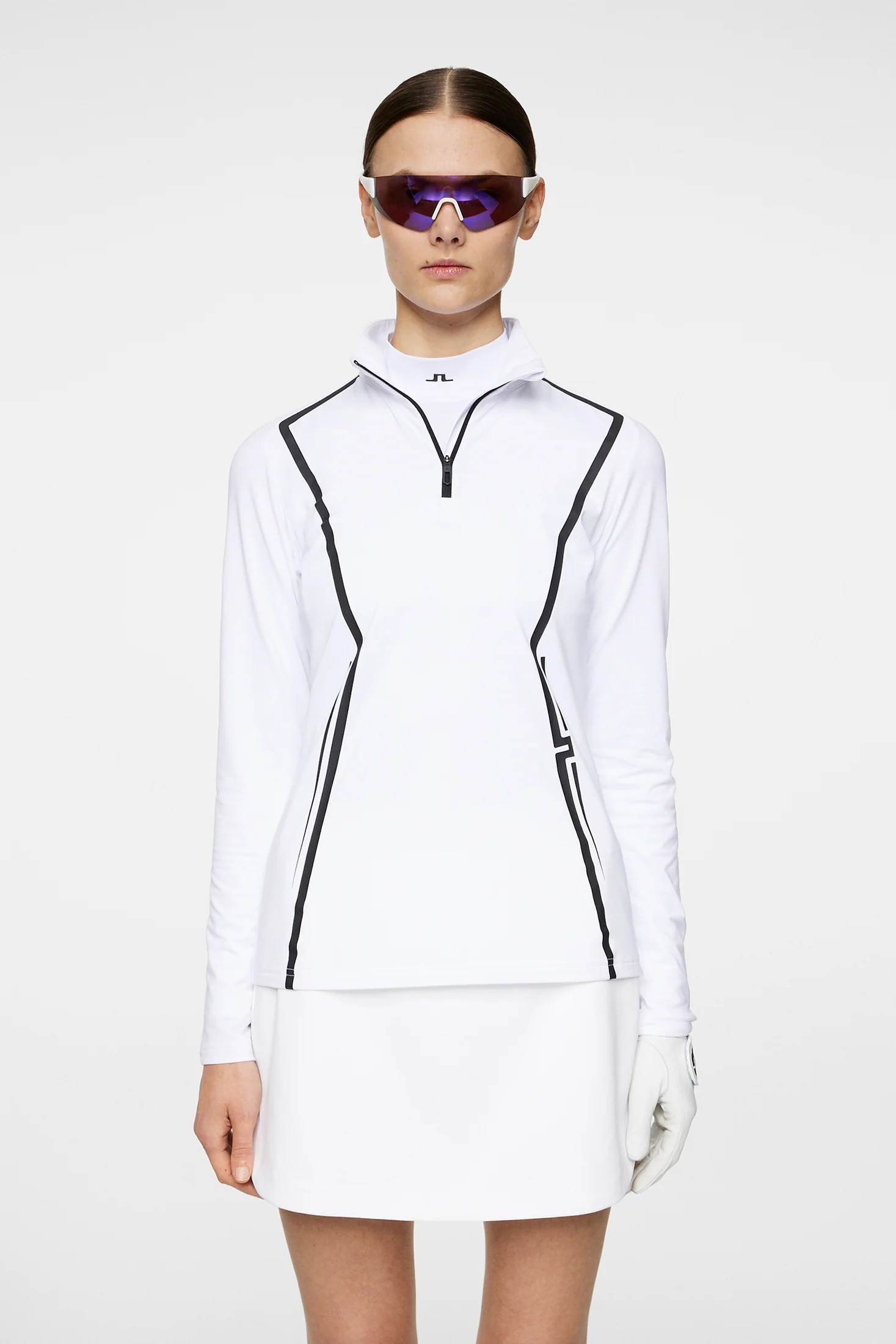 Lina Quarter Zip Mid Layer White