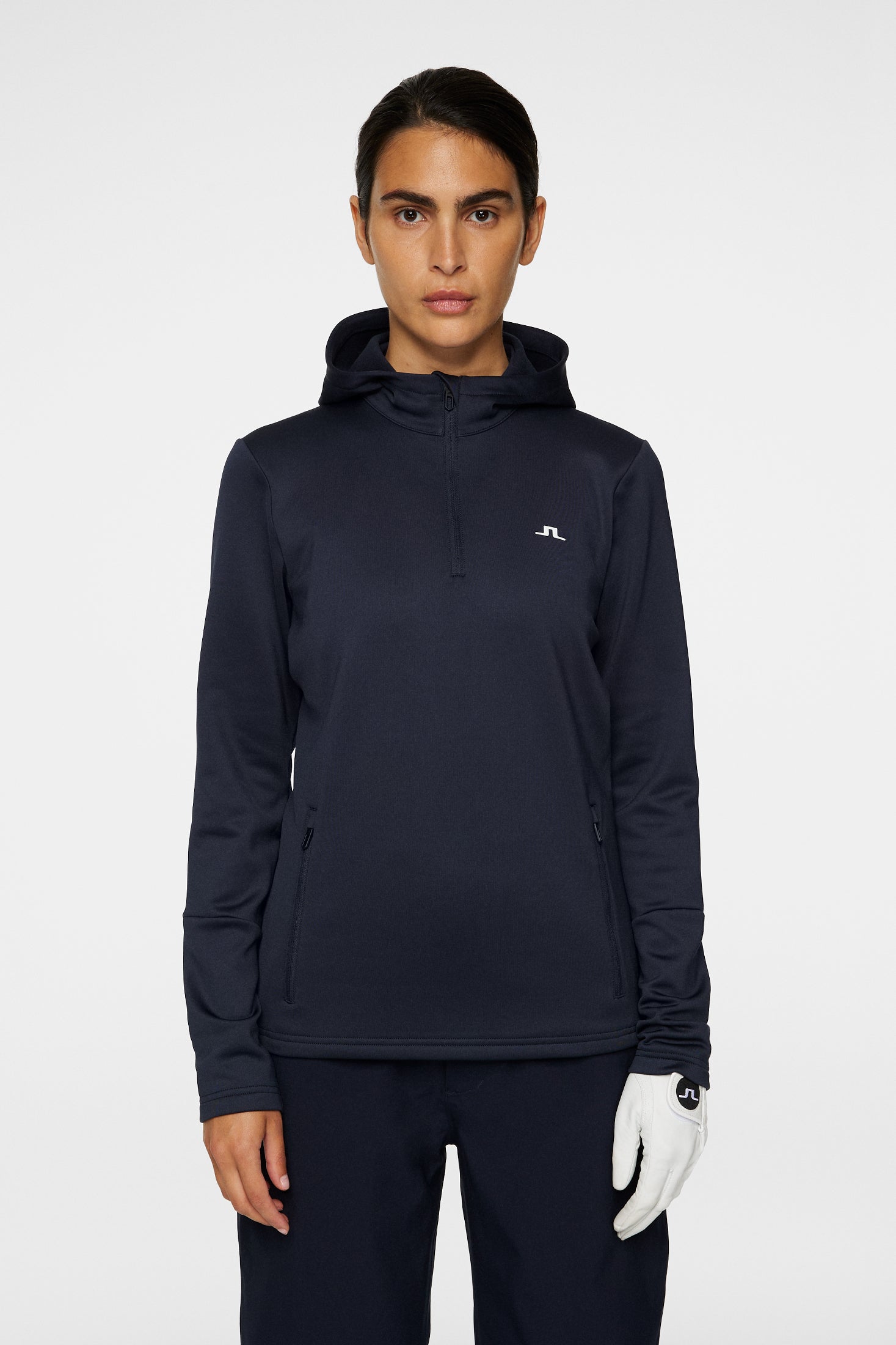 W Aerial Quarter Zip Hood Black
