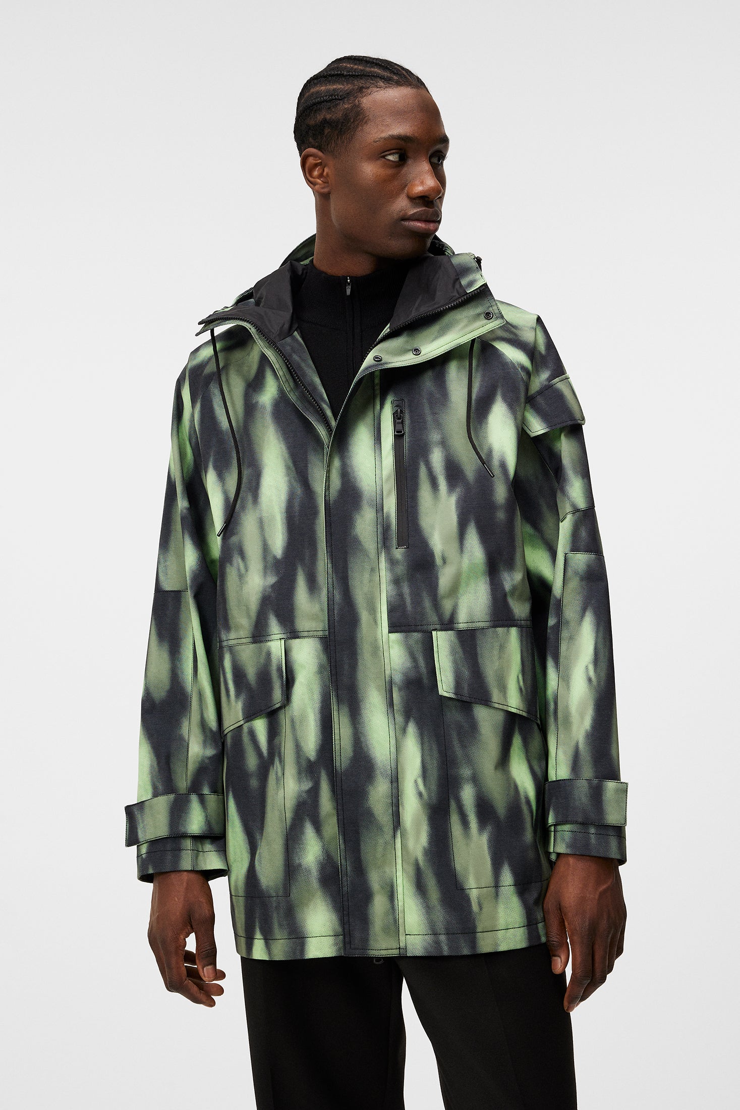 Cadian Printed Jacket Oil Green