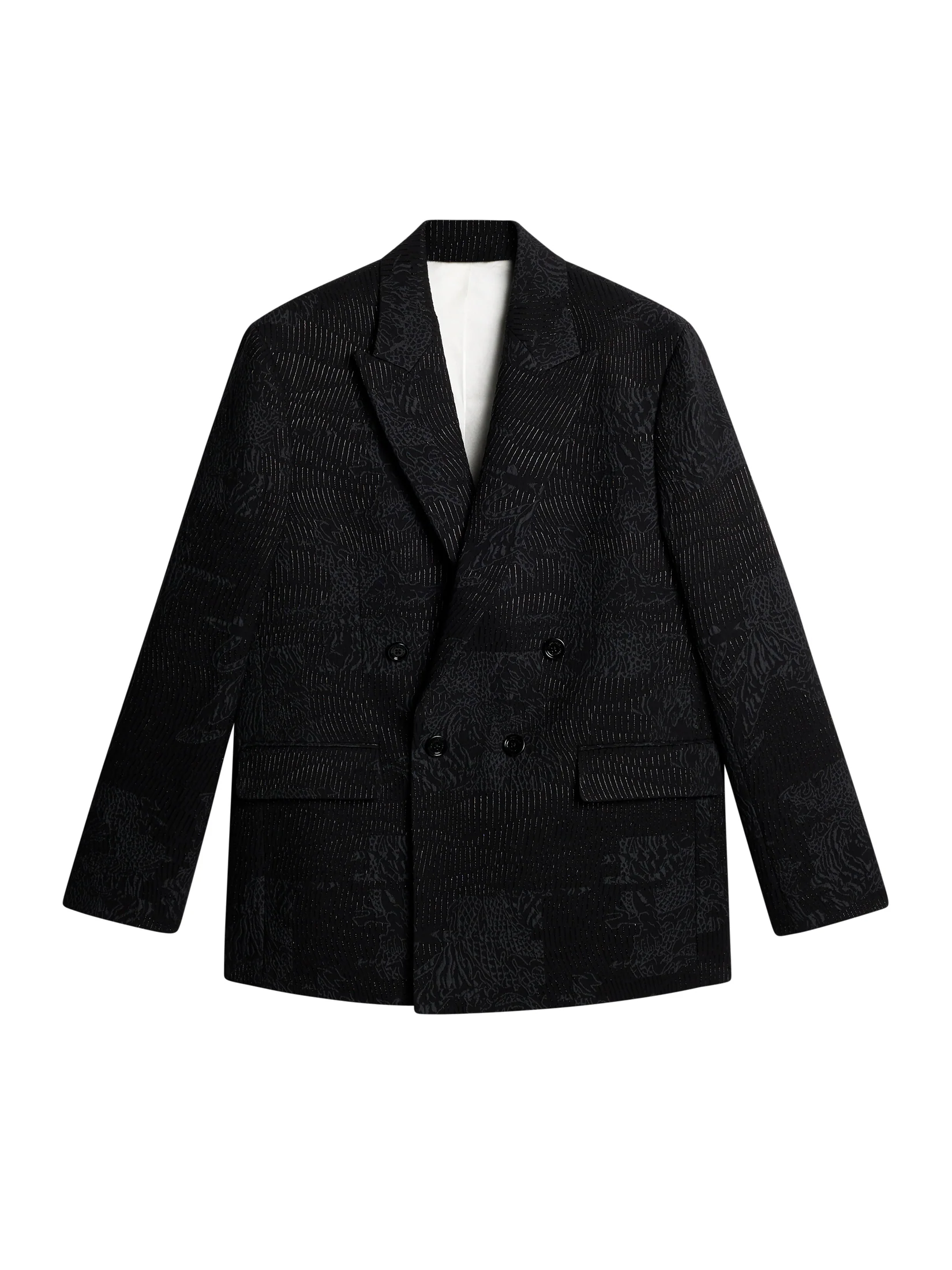 David U Jacquard Blazer Black