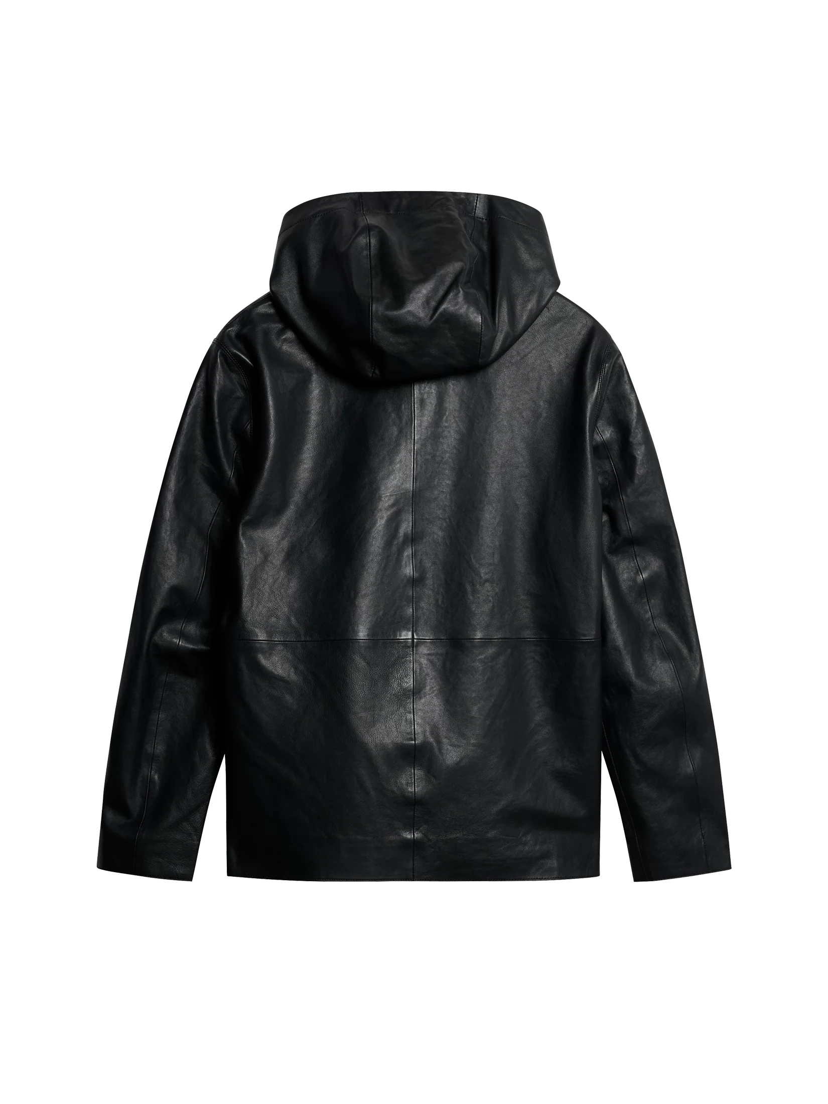 Hadley Leather Hoody Jacket Black