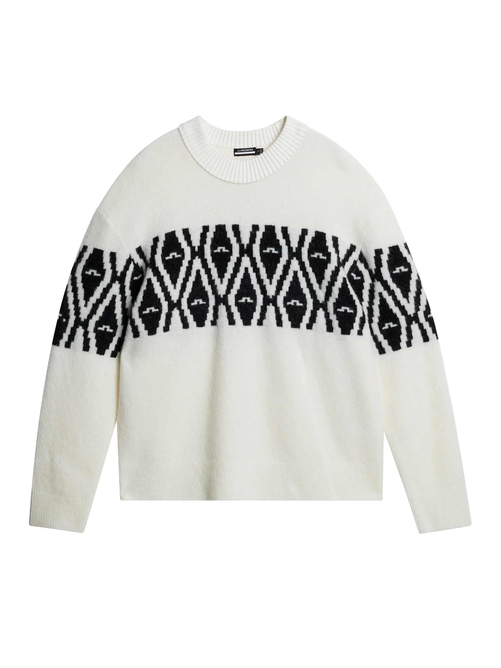 Jalen Jacquard Knitted Sweater Whisper White