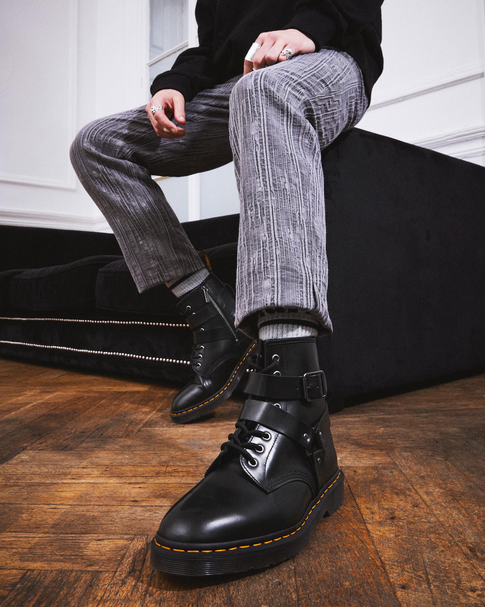 Cristofor Leather Harness Lace Up Boots