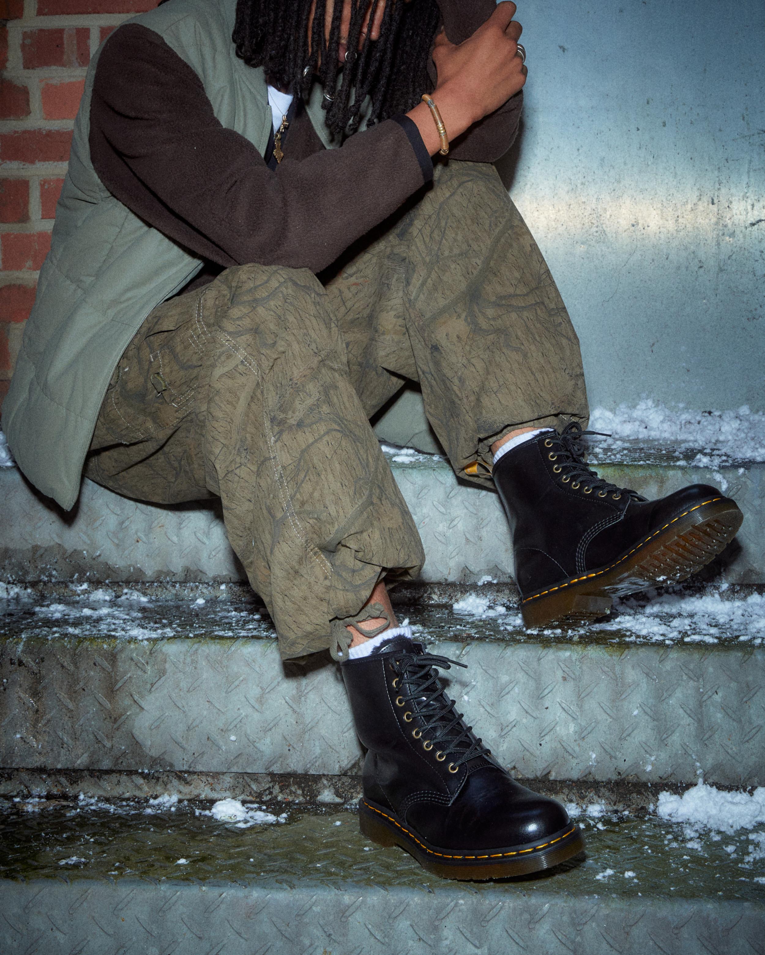 Vegan 1460 Borg Lined Lace Up Boots