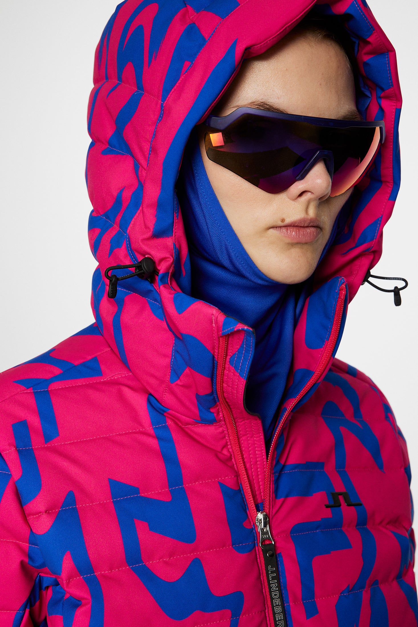 W Thermic Down Jacket Printed Glitch Bridge Pink