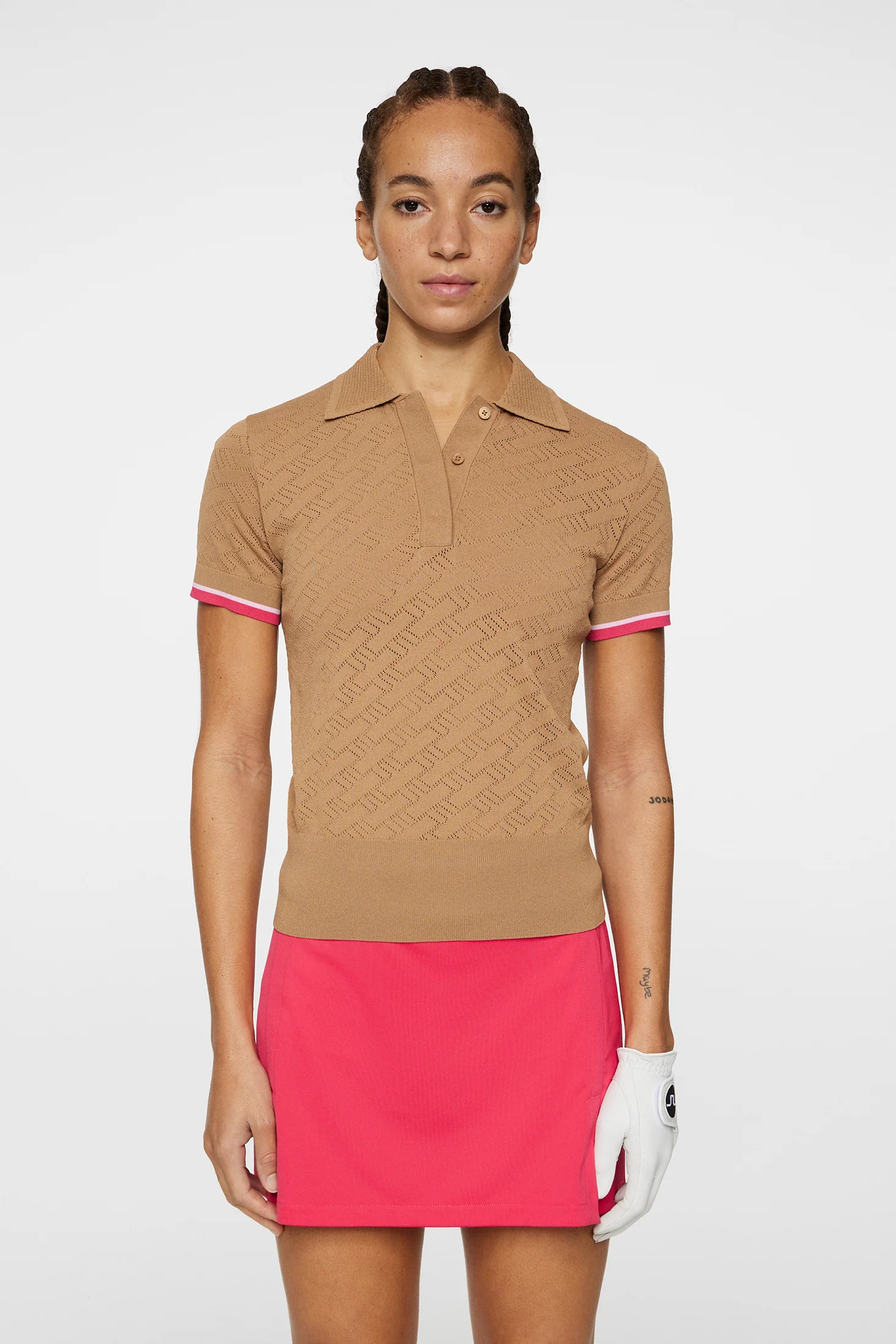 Lomi Knitted Polo Shirt Tigers Eye