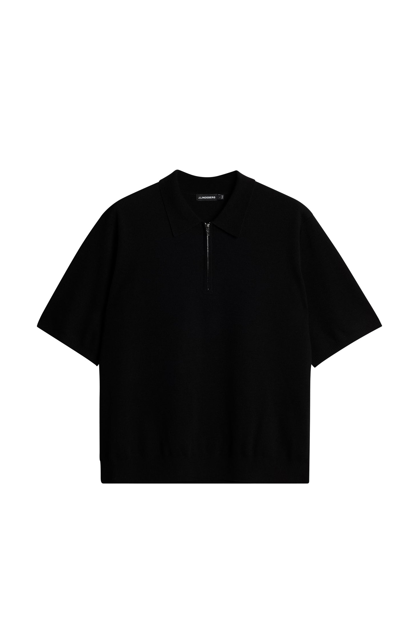 Tyler Quarter Zip Knit Polo Black