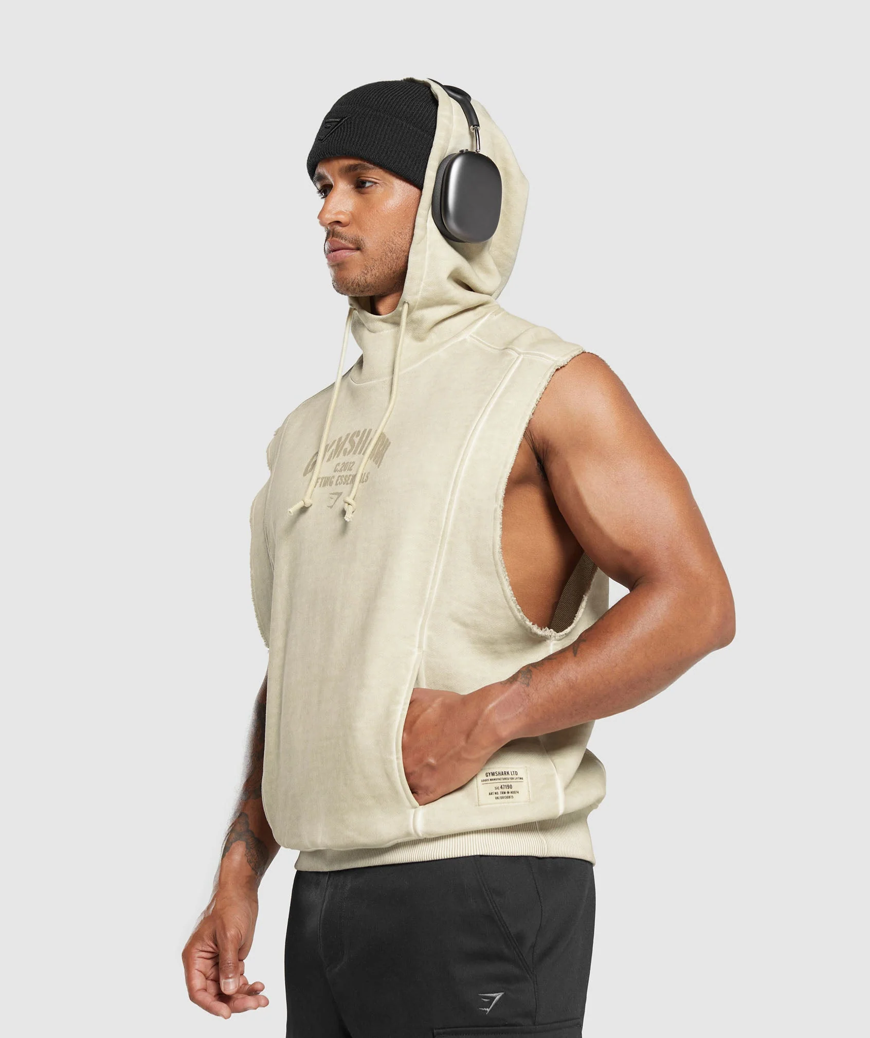 Heavyweight Washed Cut Off Hoodie