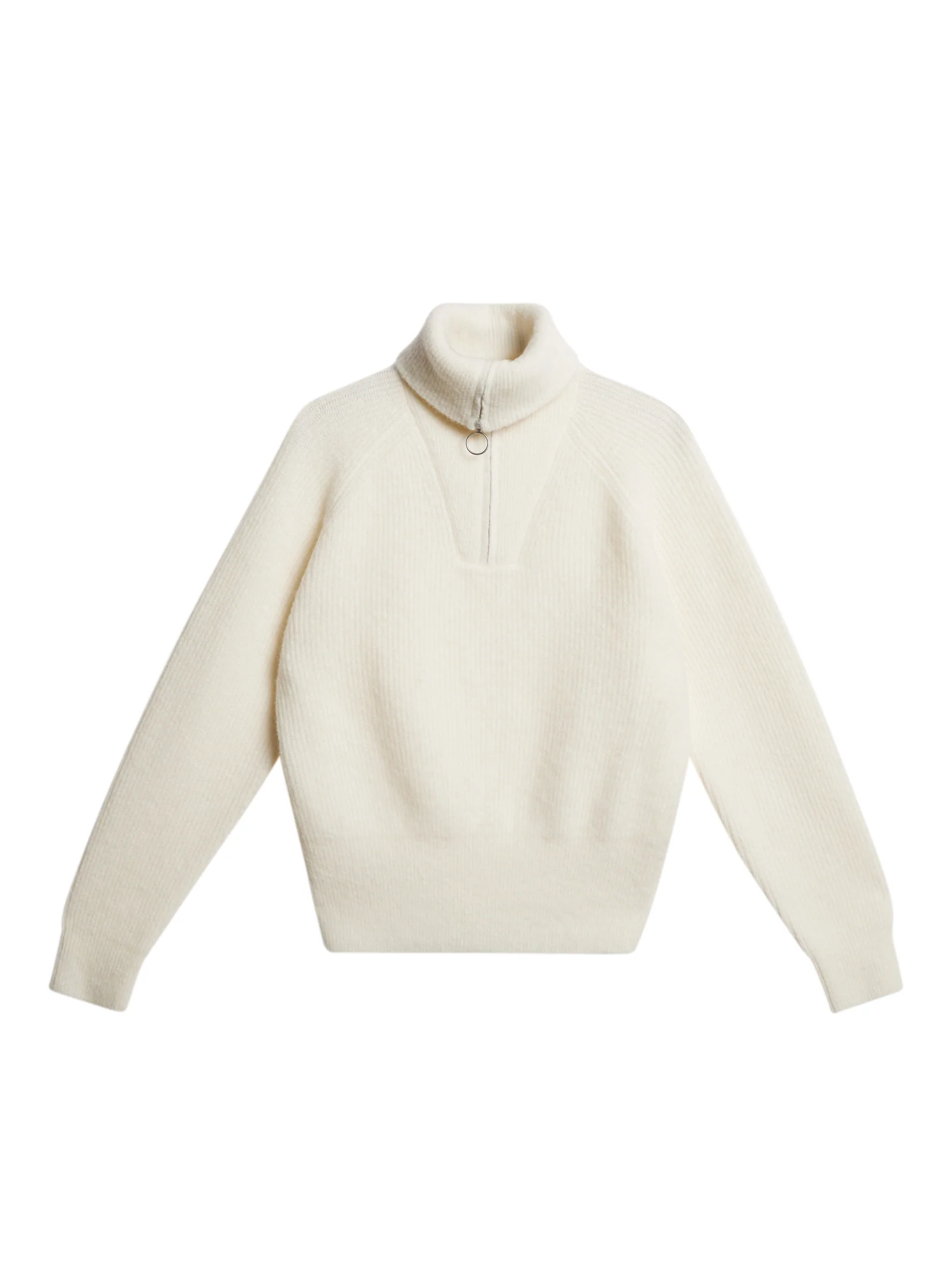 Finja Knitted Zip Sweater Whisper White