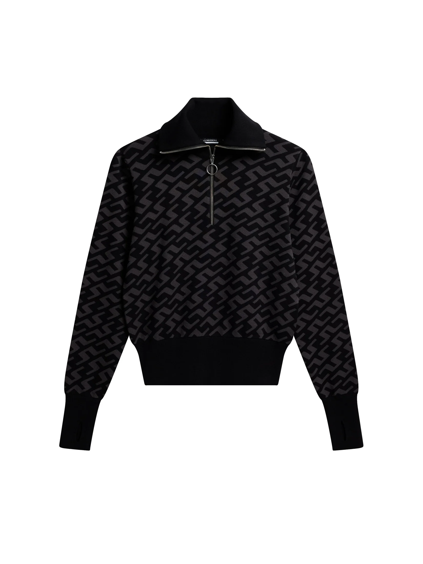 Kerla Knitted Zip Sweater Bias Bridge Black