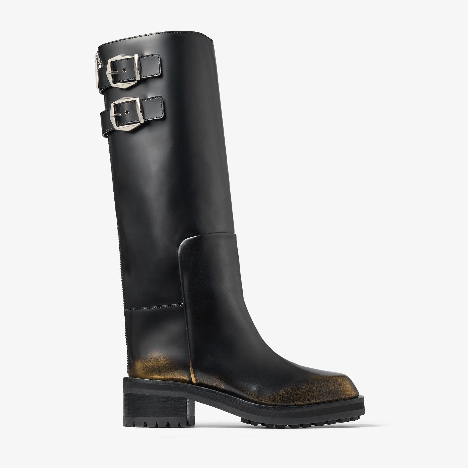 Brooklyn Knee Boot 50 Black Brushed Leather Knee-High Boots