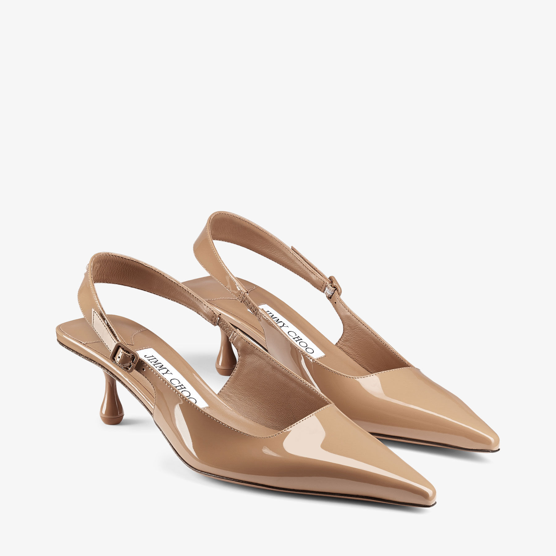 Amel 50 Biscuit Patent Leather Sling Back Pumps