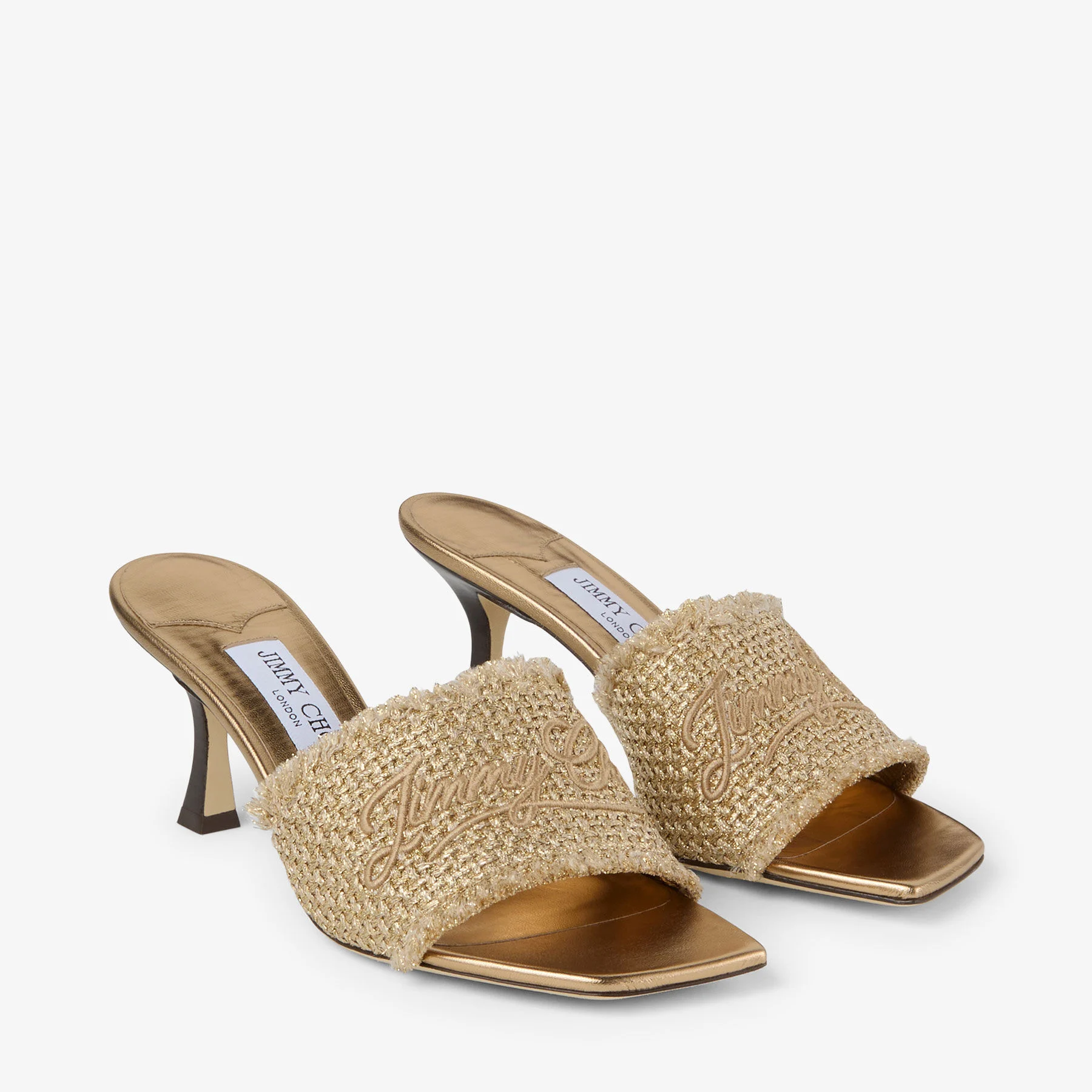 Alexia 70 Gold Woven Lurex Sandals