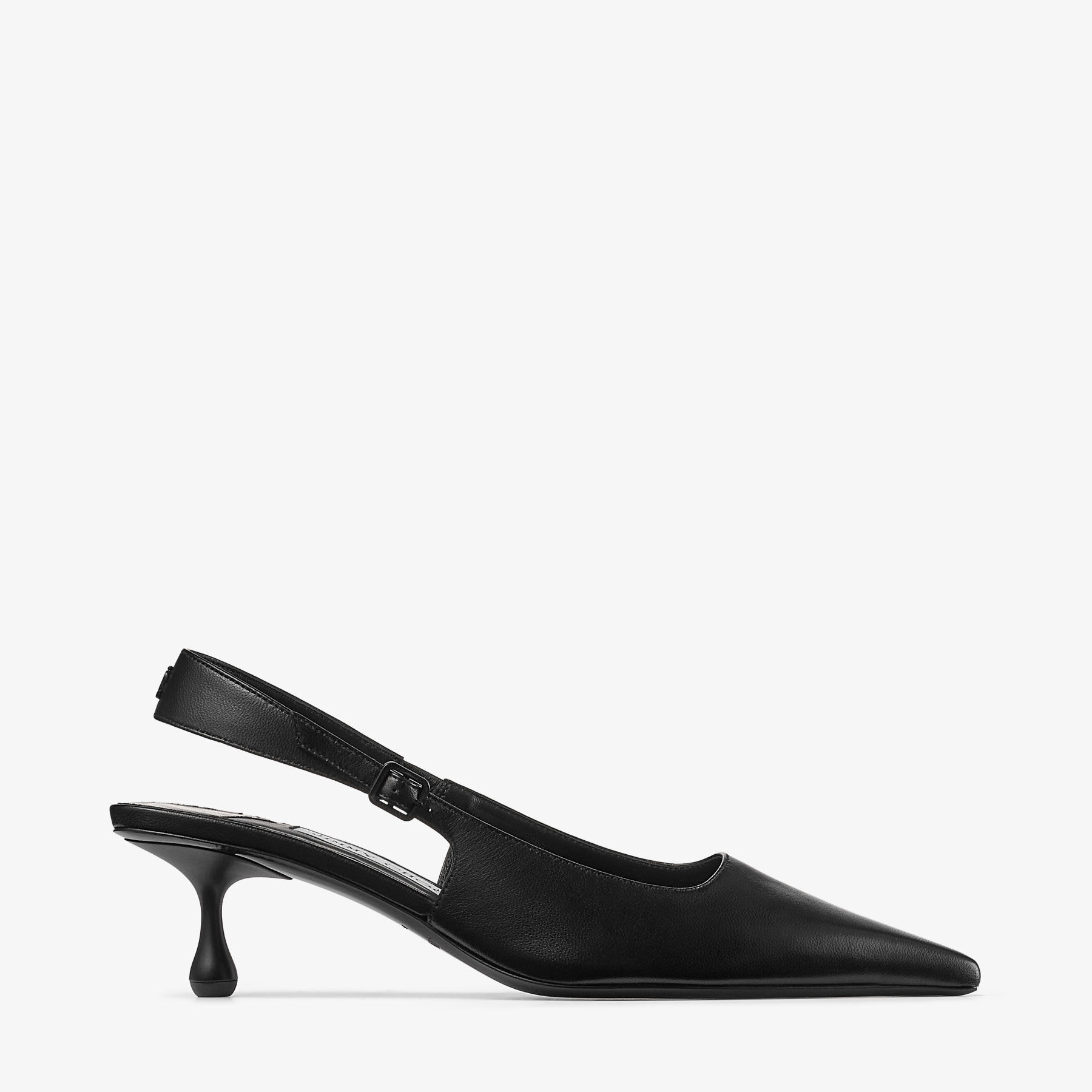 Amel 50 Black Nappa Leather Sling Back Pumps
