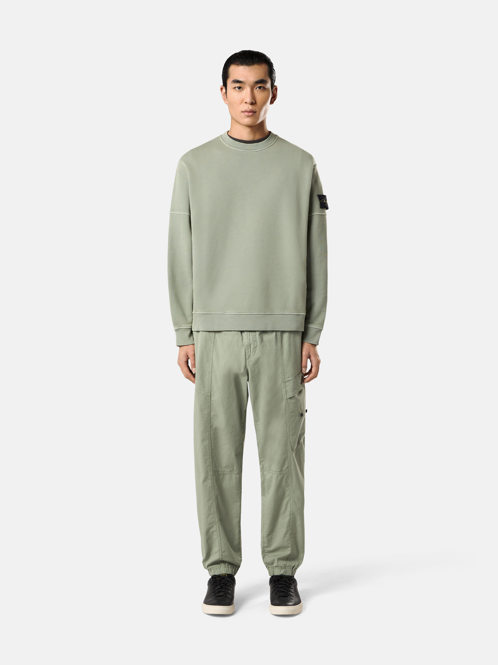 6100032 ORGANIC COTTON DIAGONAL FLEECE 'OLD' EFFECT