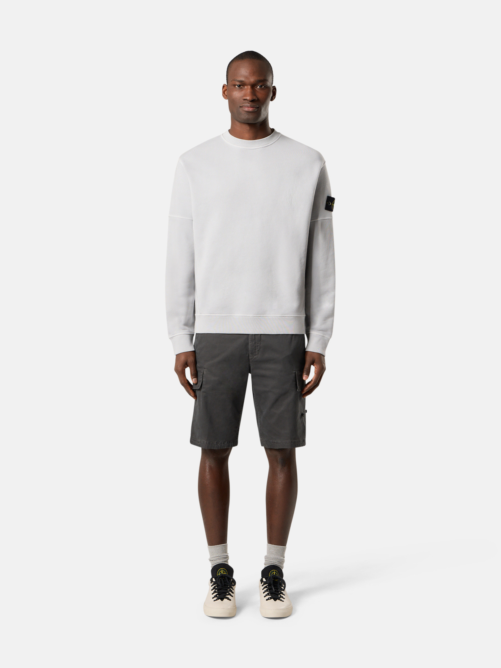 6100032 ORGANIC COTTON DIAGONAL FLEECE 'OLD' EFFECT