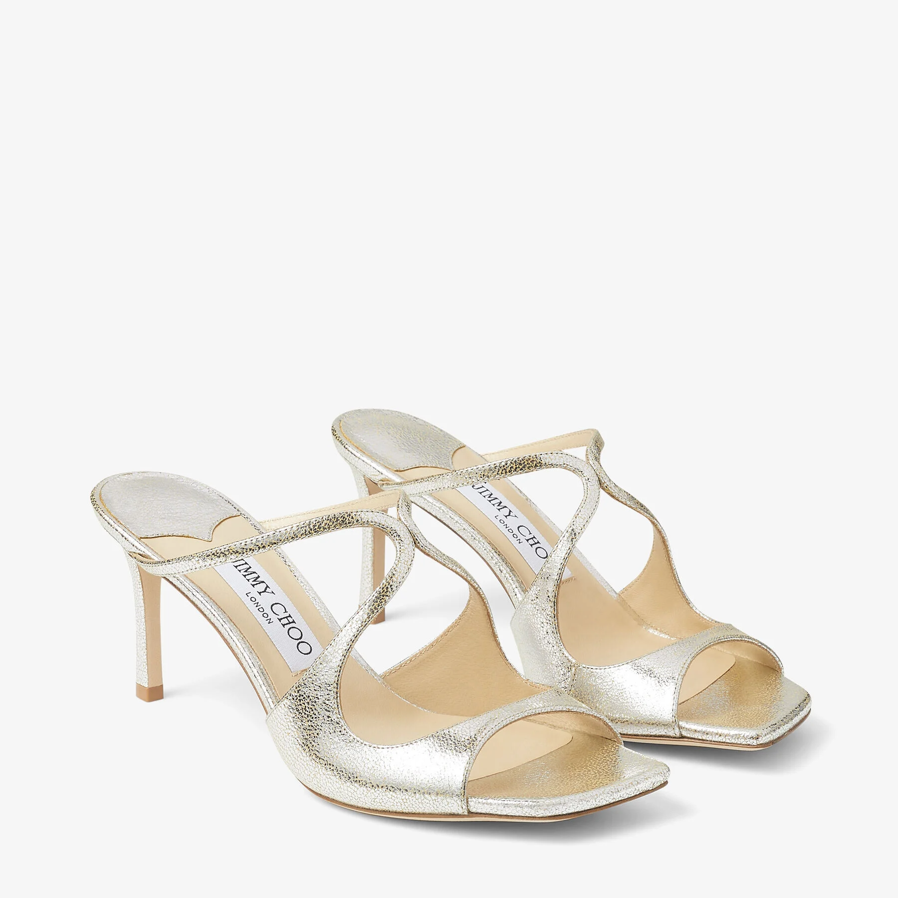 Anise 75 Champagne Glitter Leather Mules