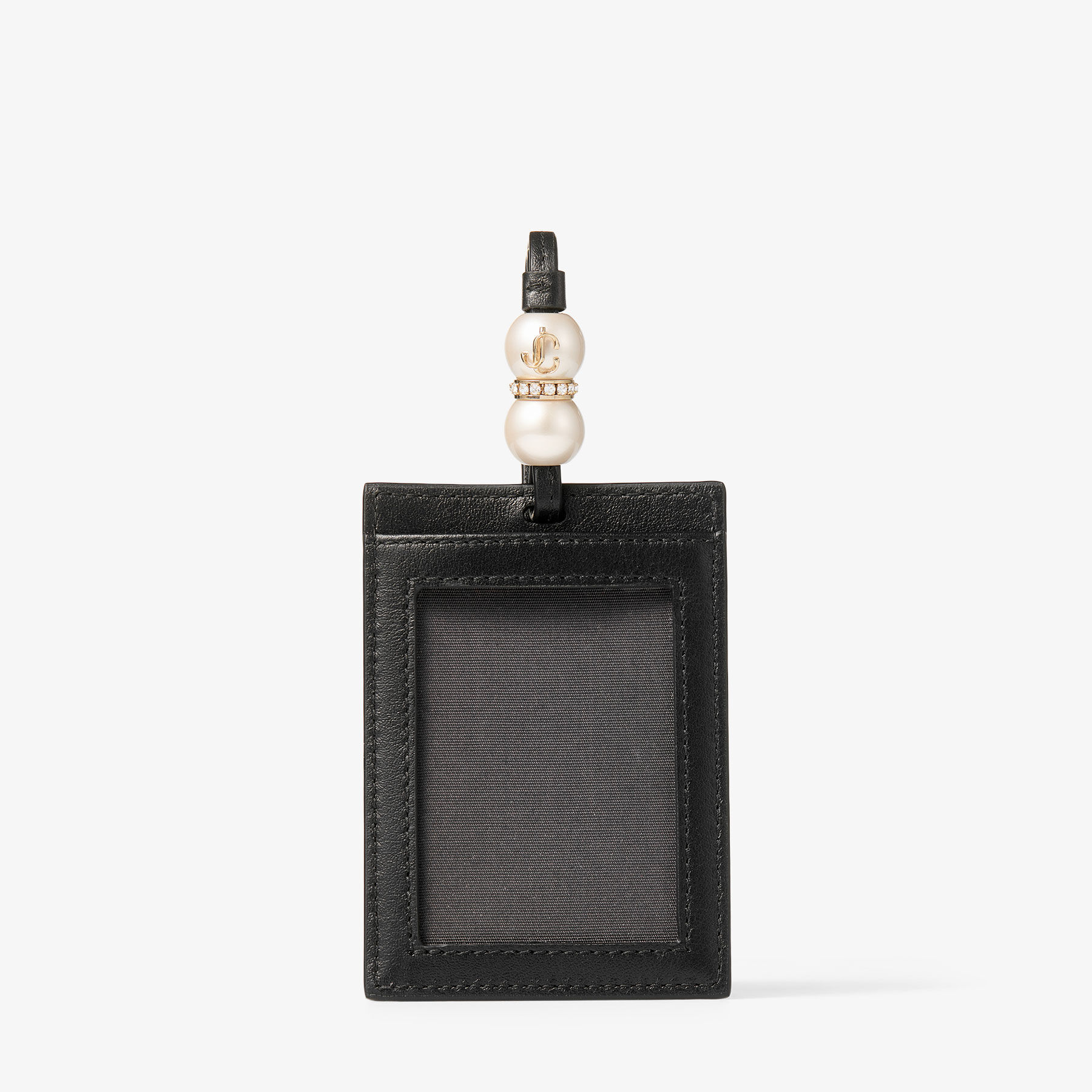 Cardholder With Spheres Black Leather Card Holder