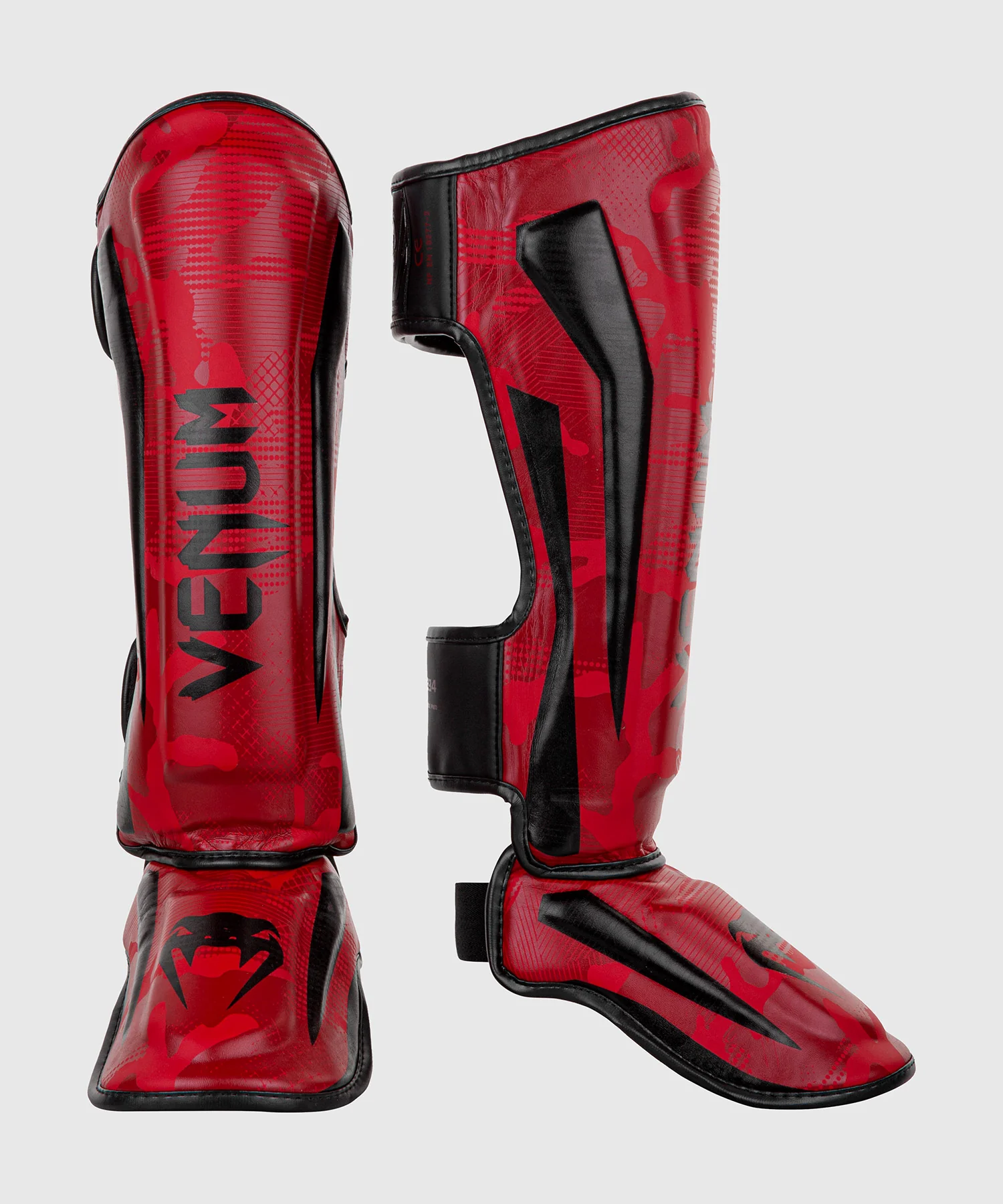 Venum Elite Shin Guards - Red Camo