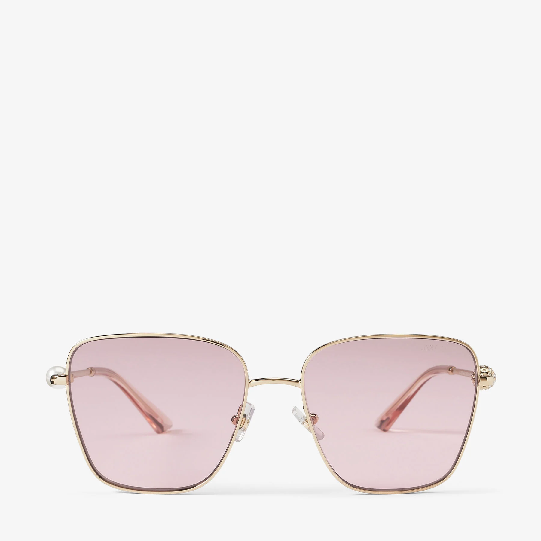 Pua Pale Gold Square Sunglasses with Crystals