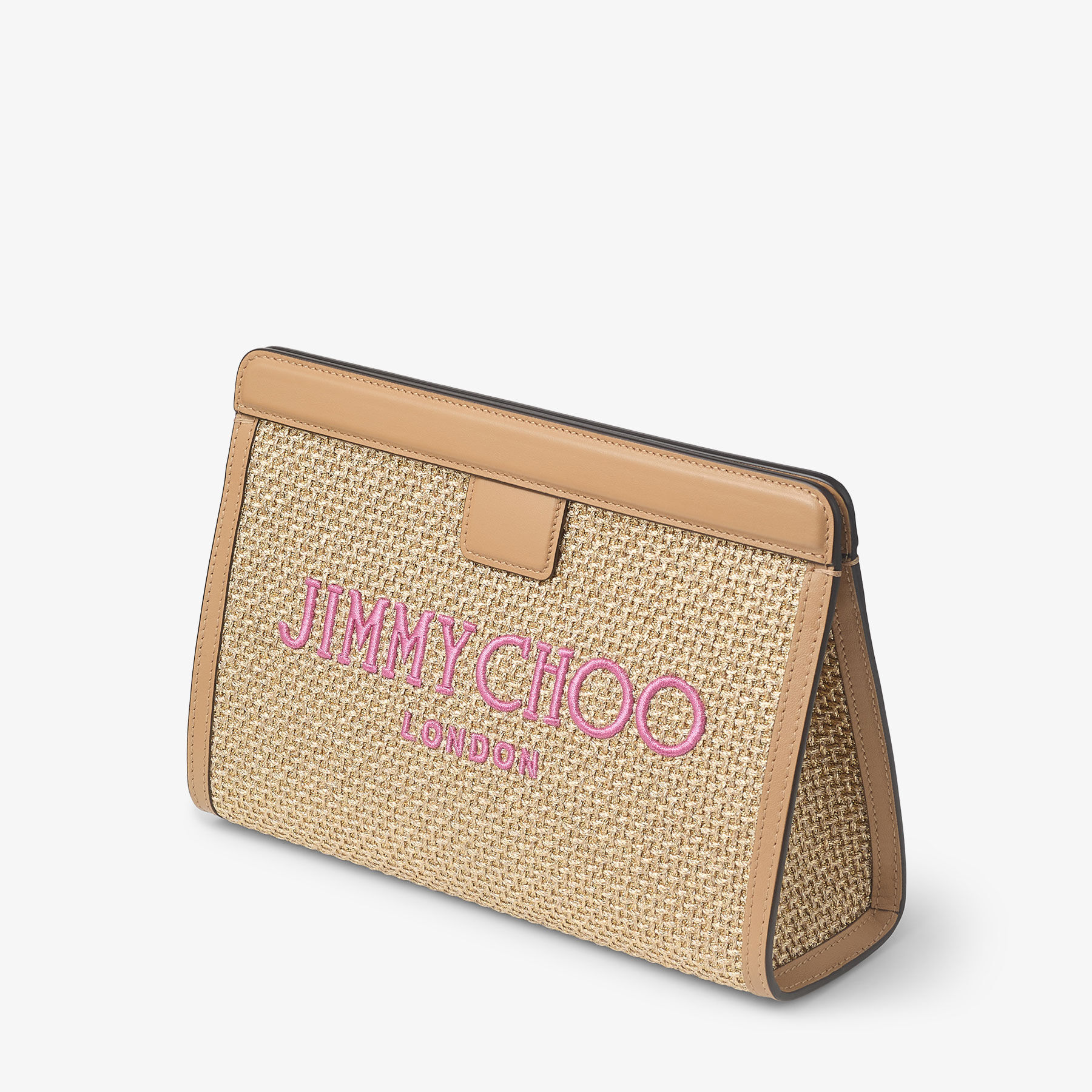 Avenue Pouch Gold Metallic Raffia Pouch