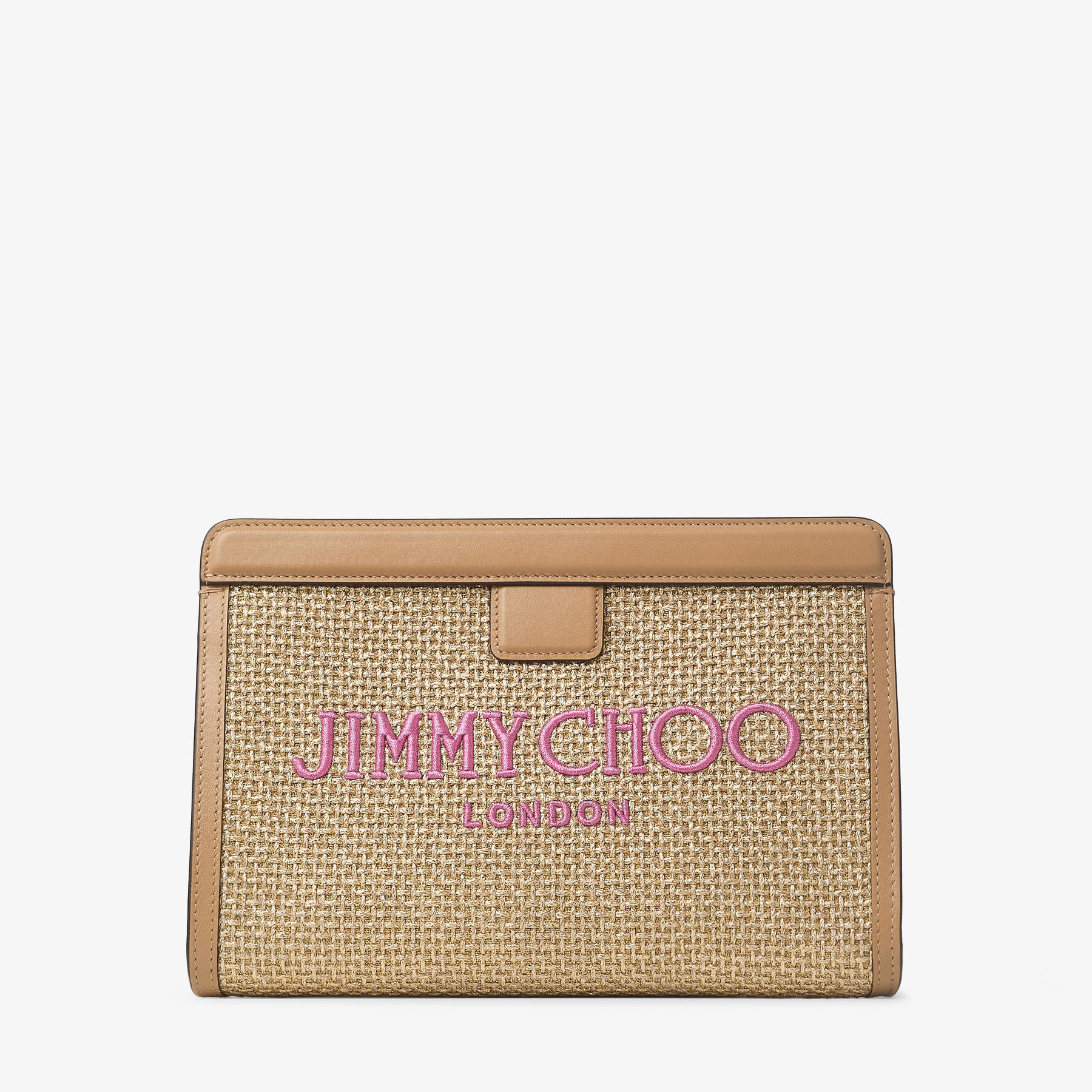 Avenue Pouch Gold Metallic Raffia Pouch