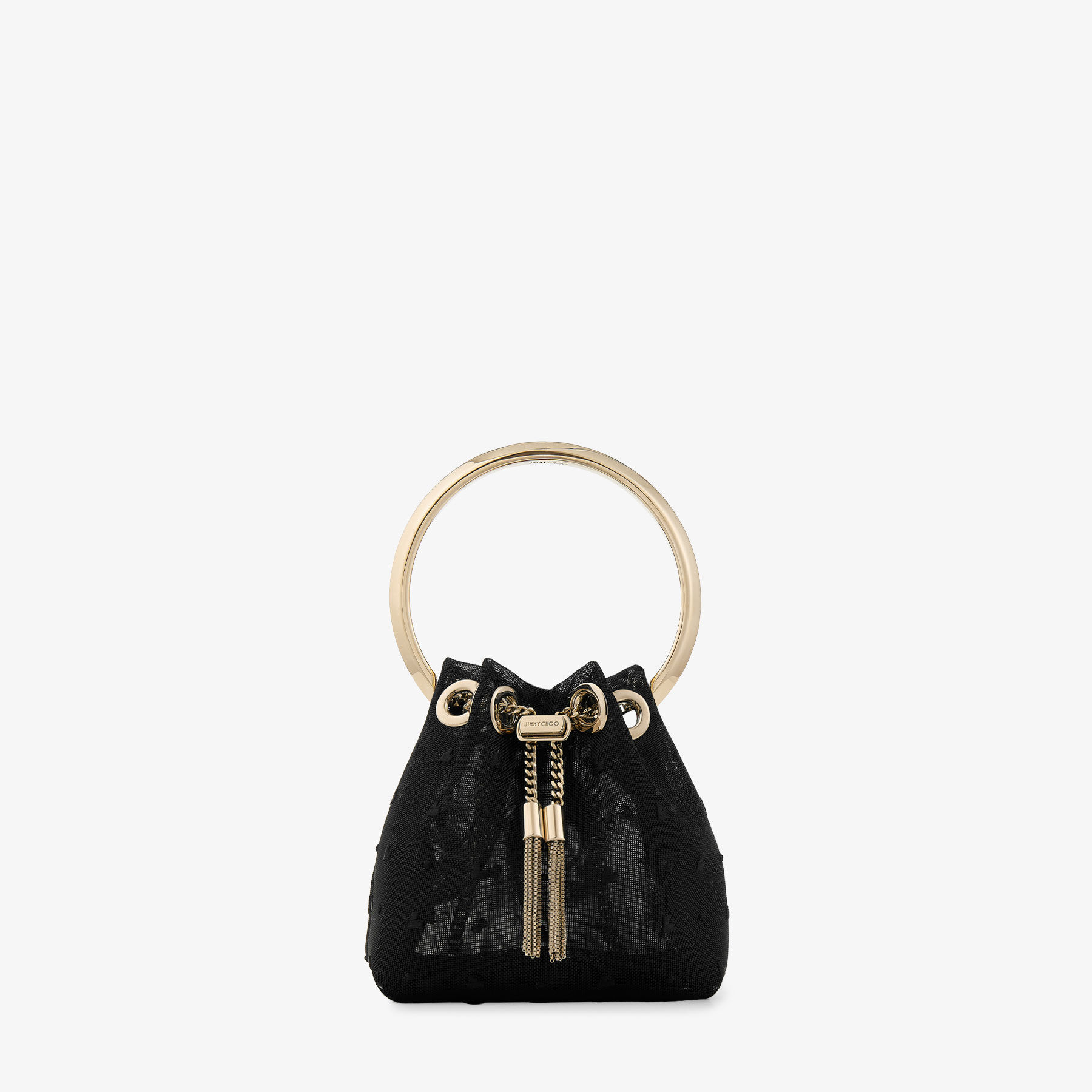 Micro Bon Bon Black Polka Dot Heart Mesh Mini Bag
