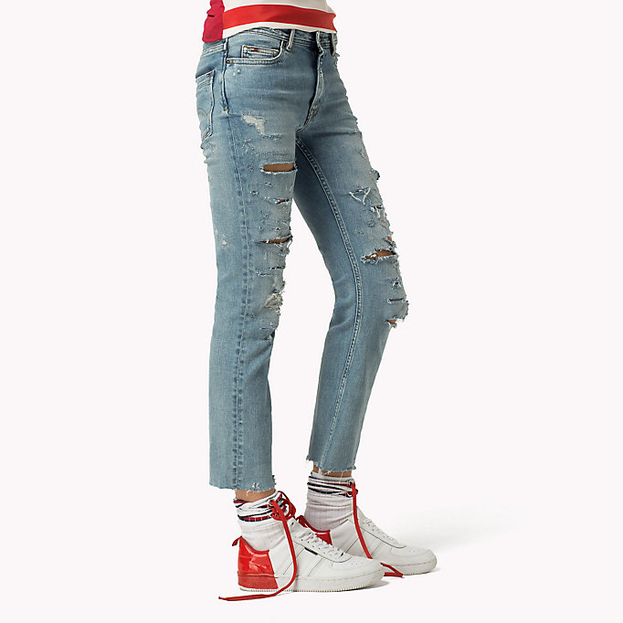 Tommy Hilfiger Destructed Straight Fit Jeans