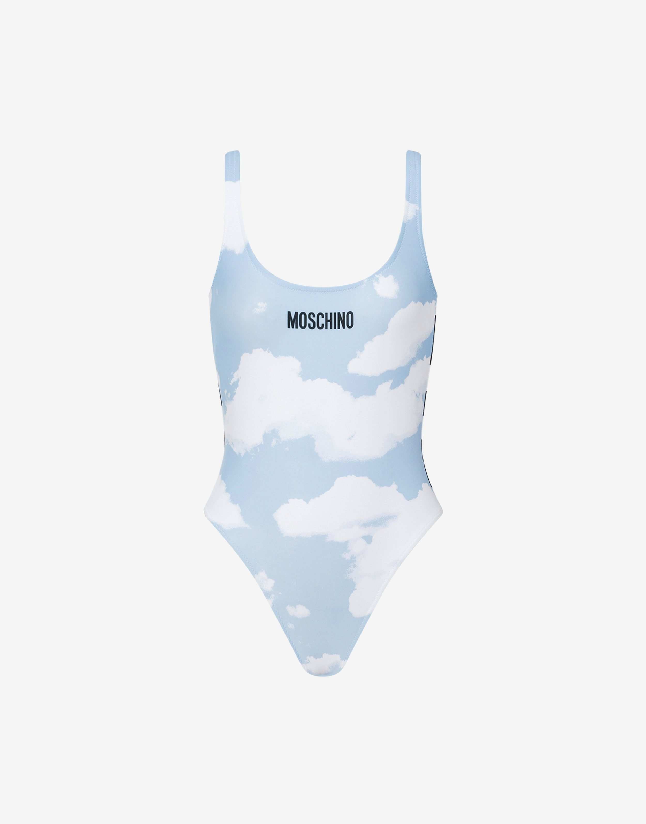 One-piece swimsuit Clouds and Check