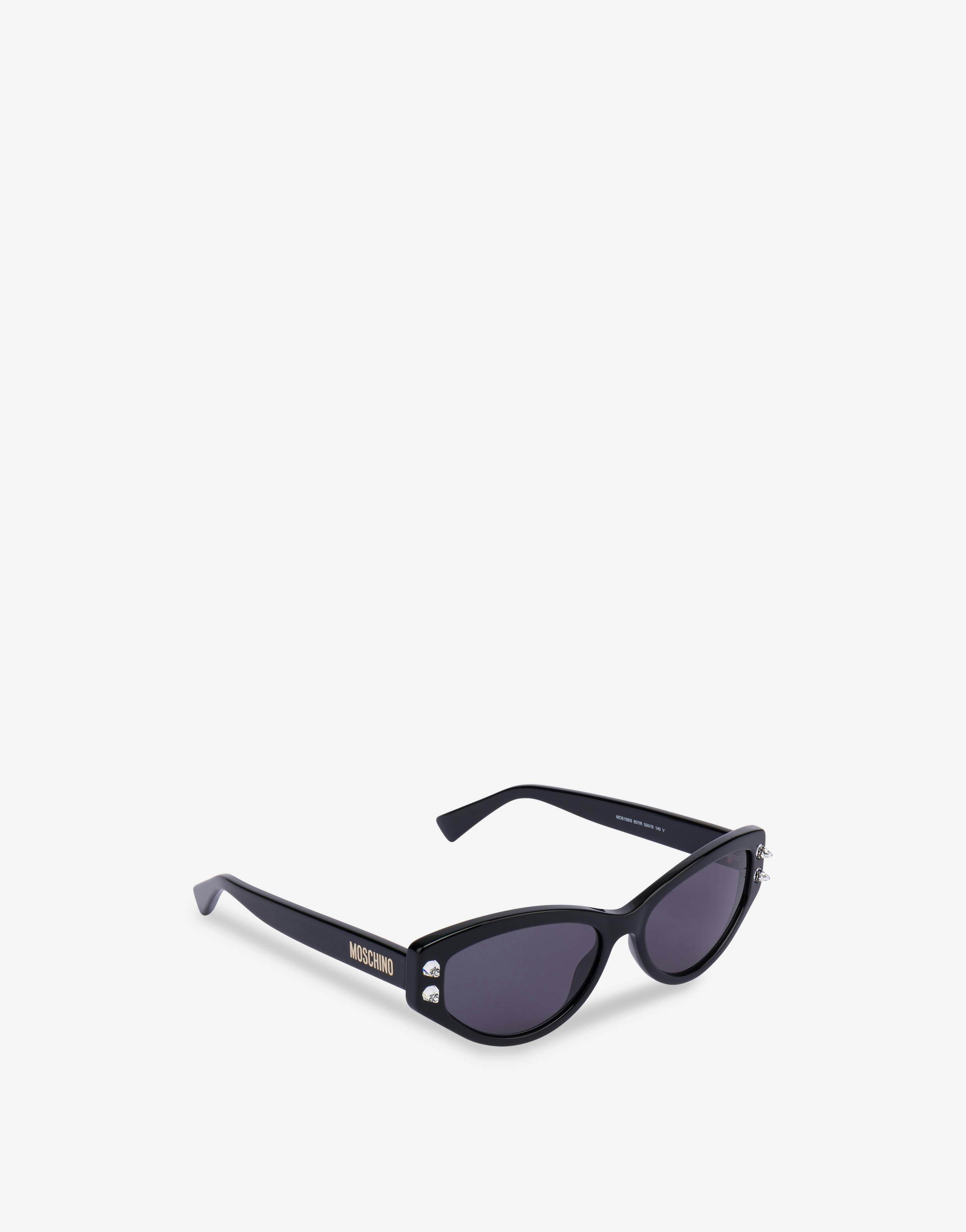 Cat eye sunglasses with rhinestones