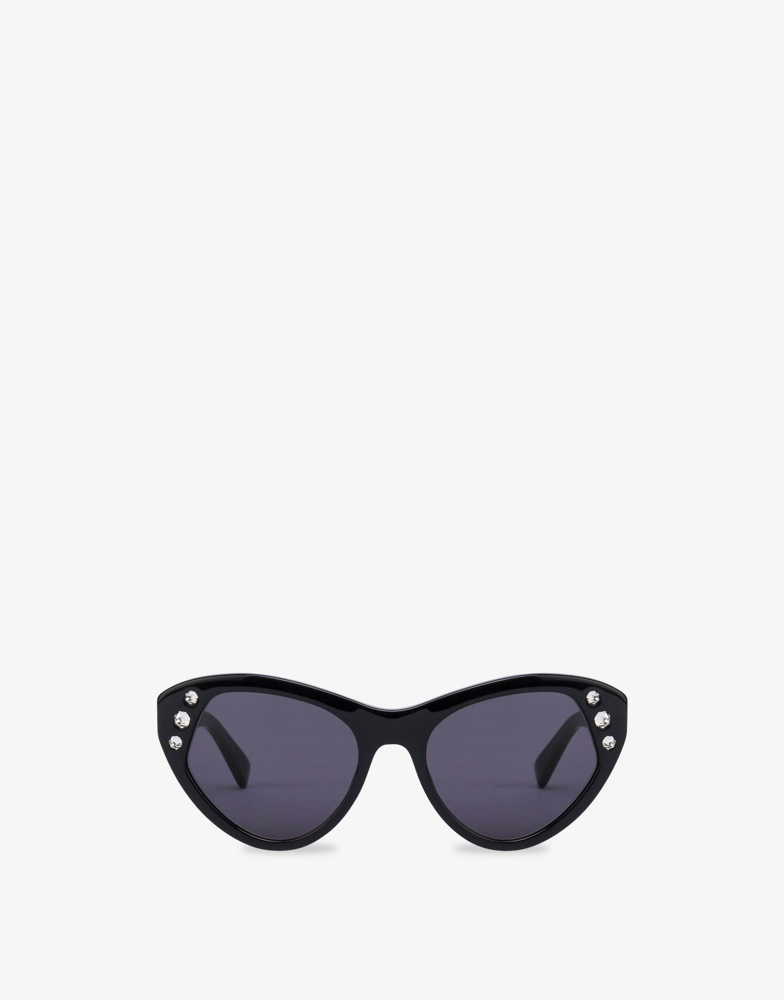 Cat eye sunglasses with rhinestones