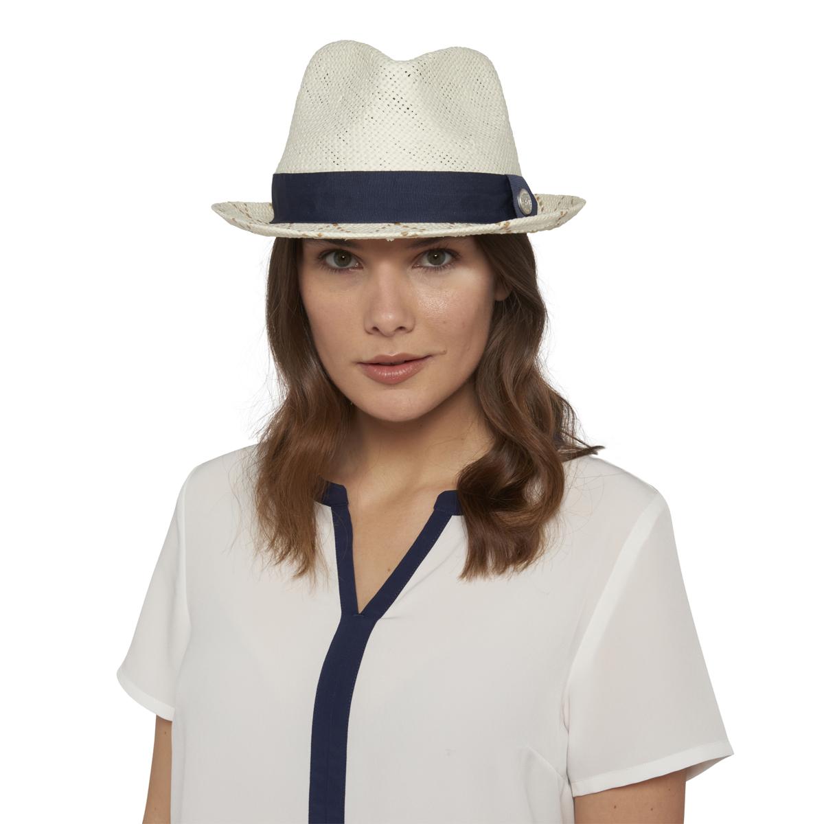 Trilby with two-tone checkered edges Roland-Garros - navy - ROLAND-GARROS
