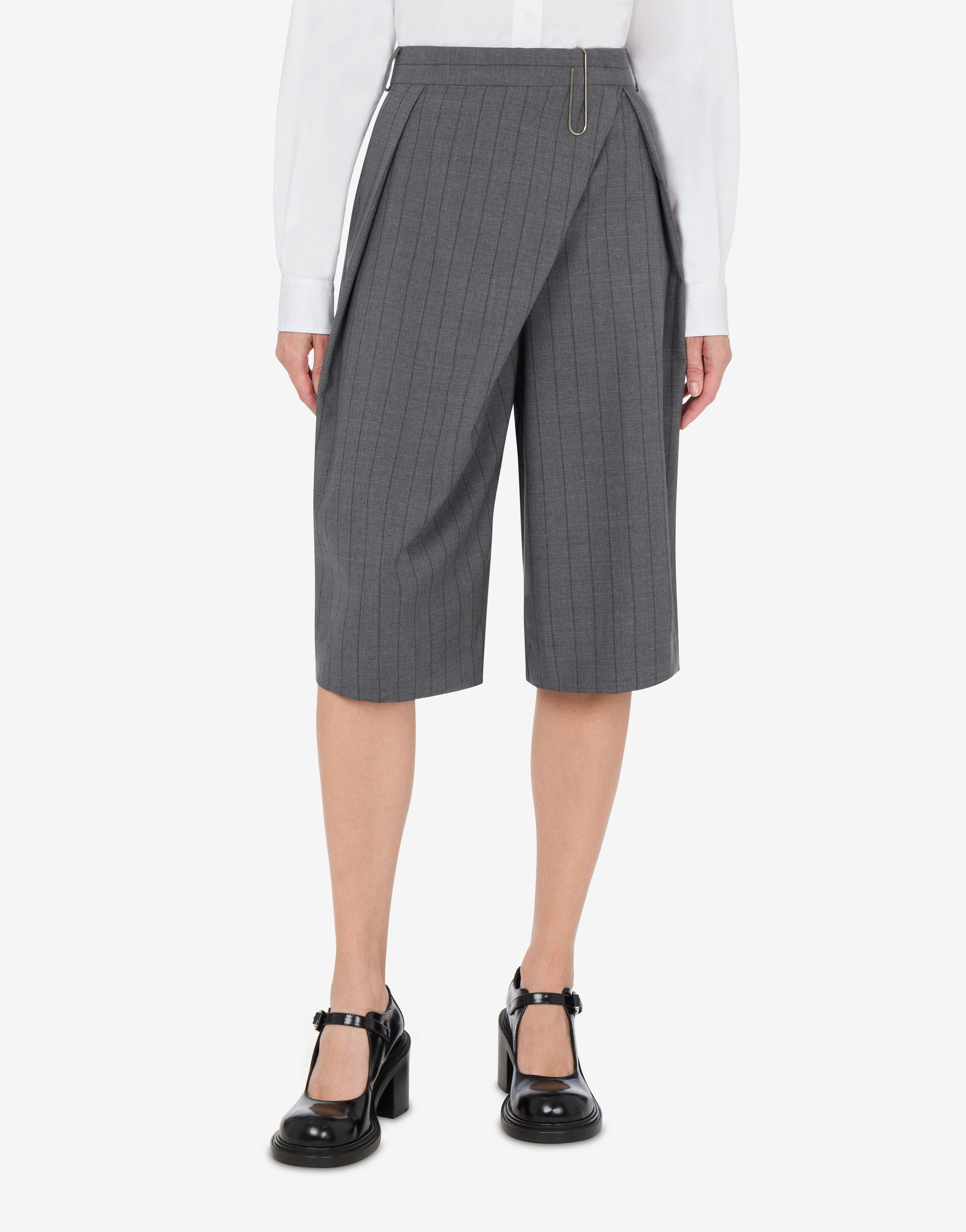 Wool Pinstripe Bermuda Shorts Office Inspiration